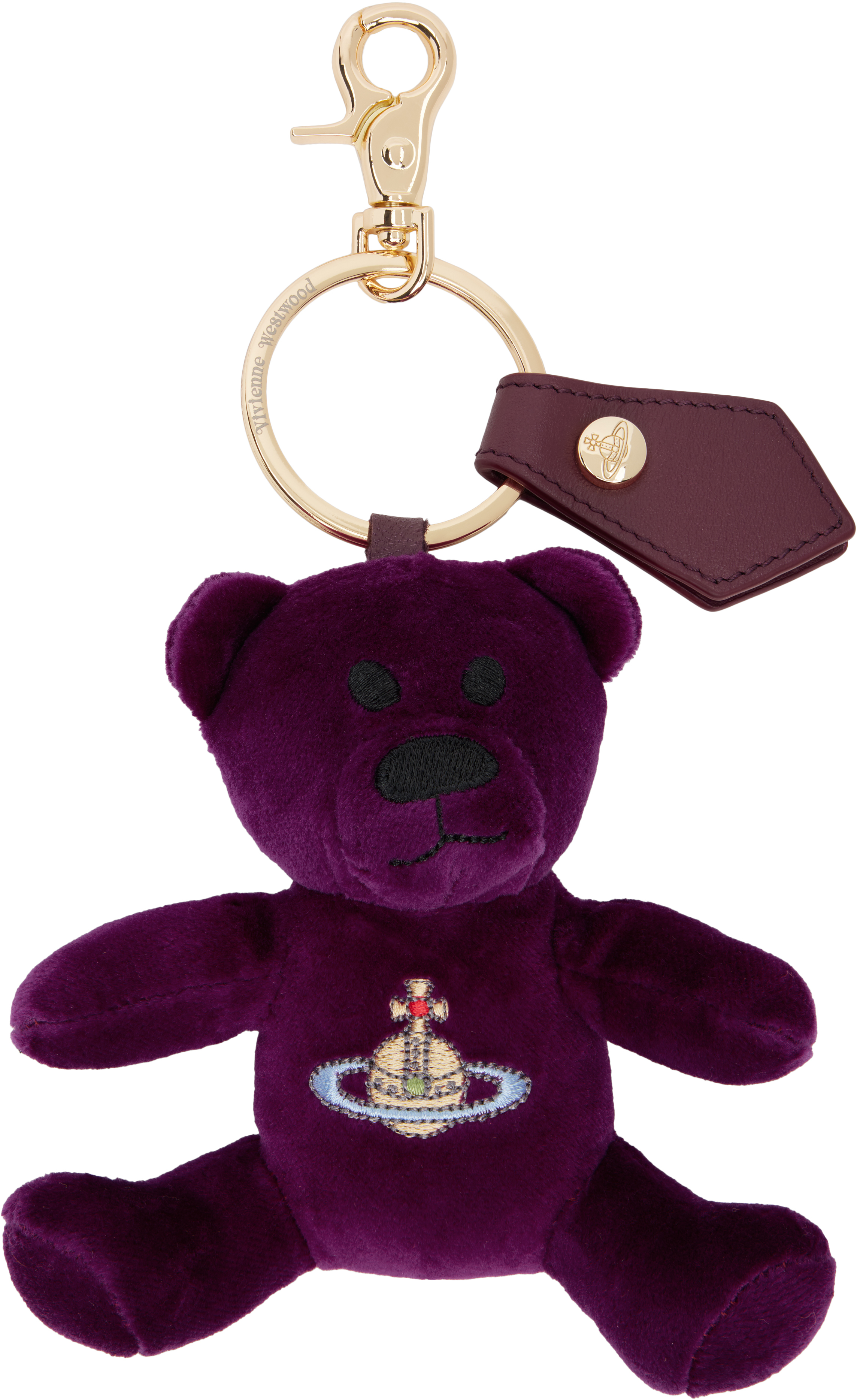 Purple Teddy Bear Charm Keychain by Vivienne Westwood on Sale