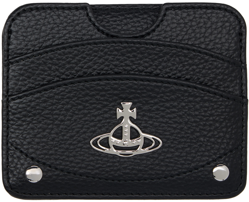 ★Vivienne Westwood★ Half Moon Card Holder Vivienne Westwood: Black Half Moon Card Holder | SSENSE