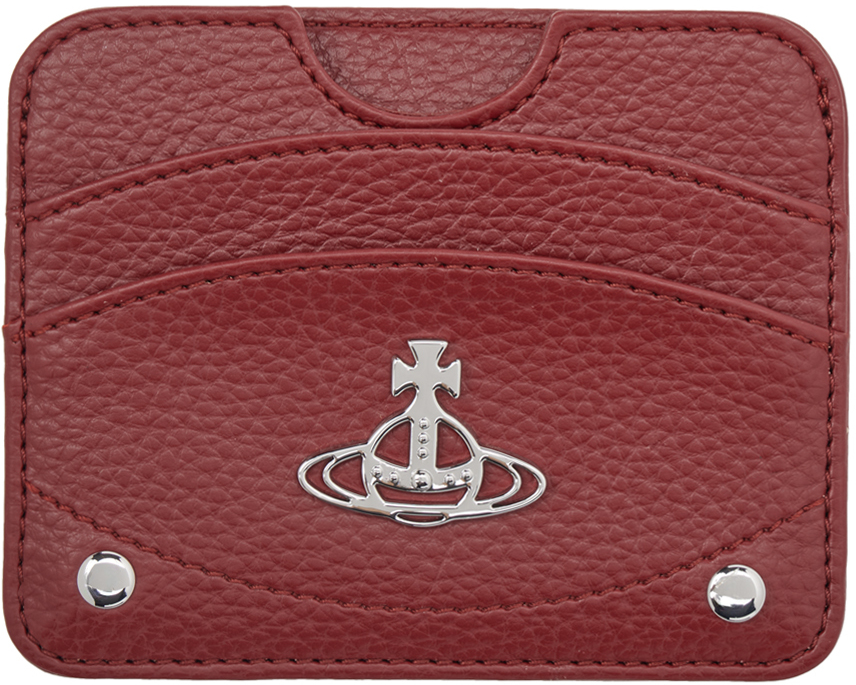 Red Half Moon Card Holder by Vivienne Westwood on Sale