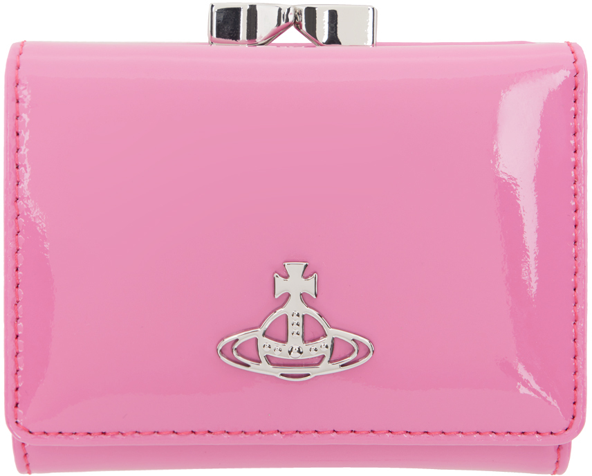 Pink Shiny Patent Small Frame Wallet