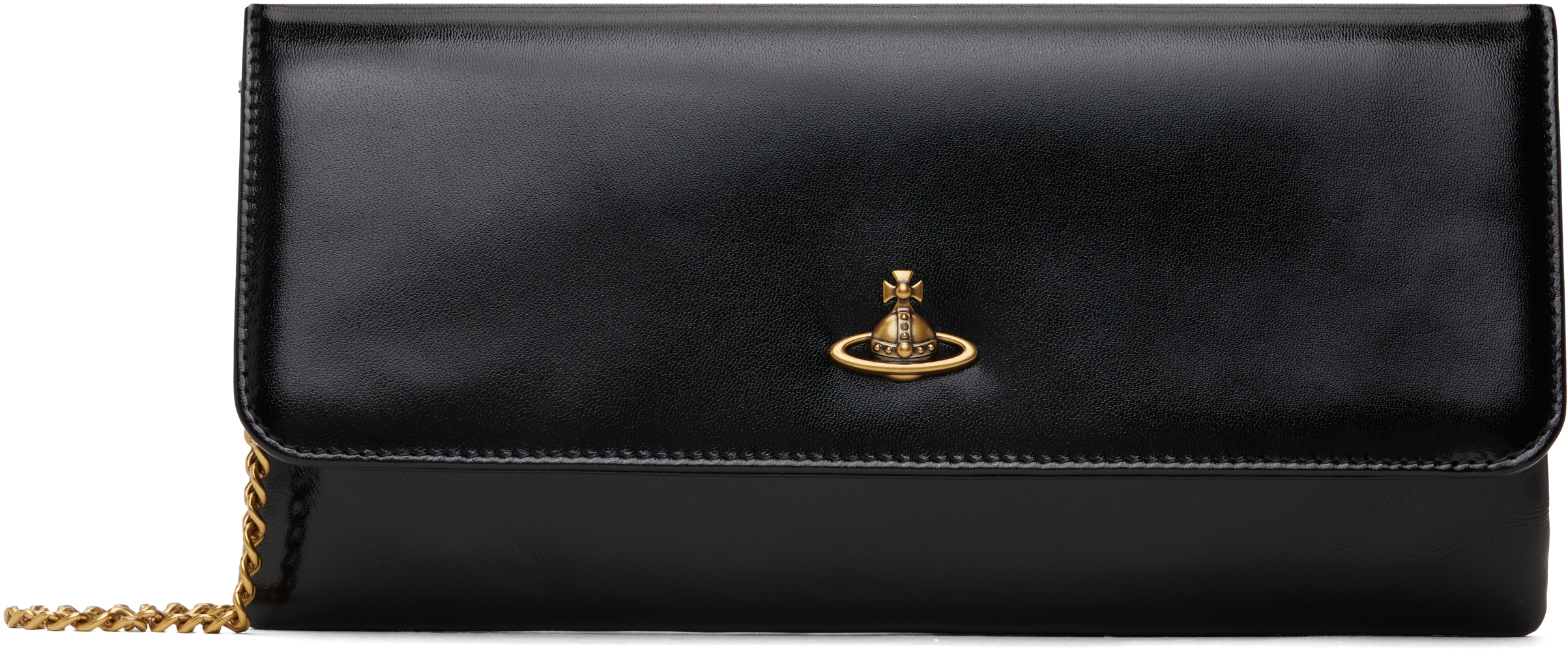 Shop Vivienne Westwood Black Flap Clutch In N405 Black