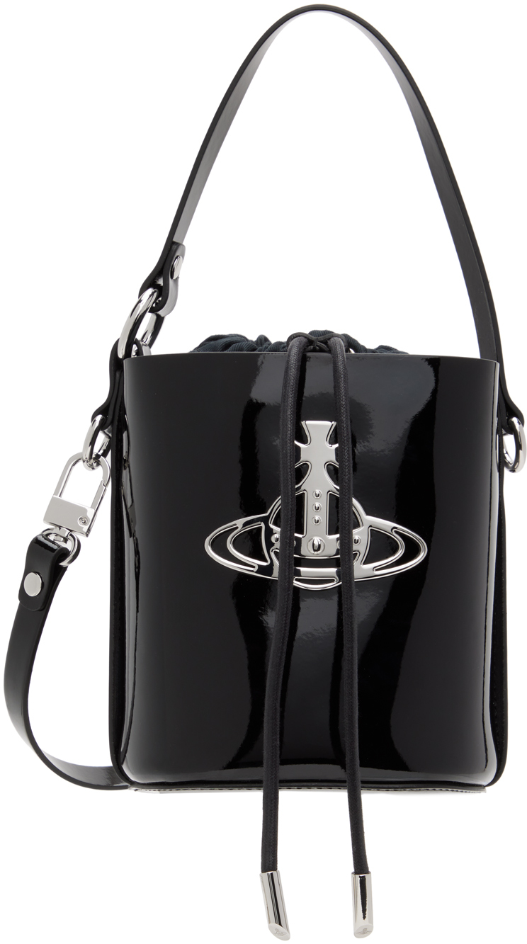 Shop Vivienne Westwood Black Daisy Drawstring Bucket Bag In N403 Black