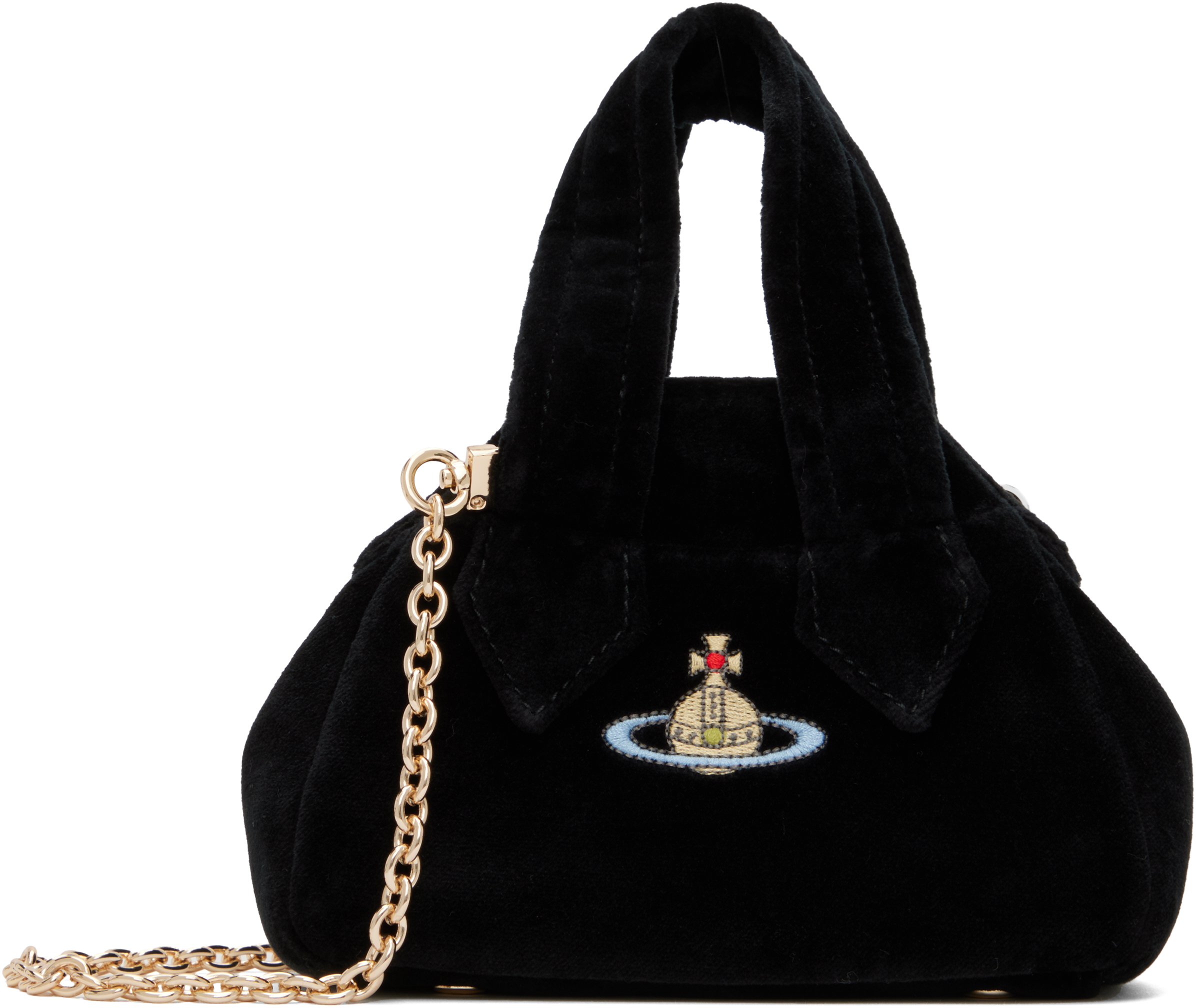 Shop Vivienne Westwood Black Archive Mini Yasmine Bag In N401 Black