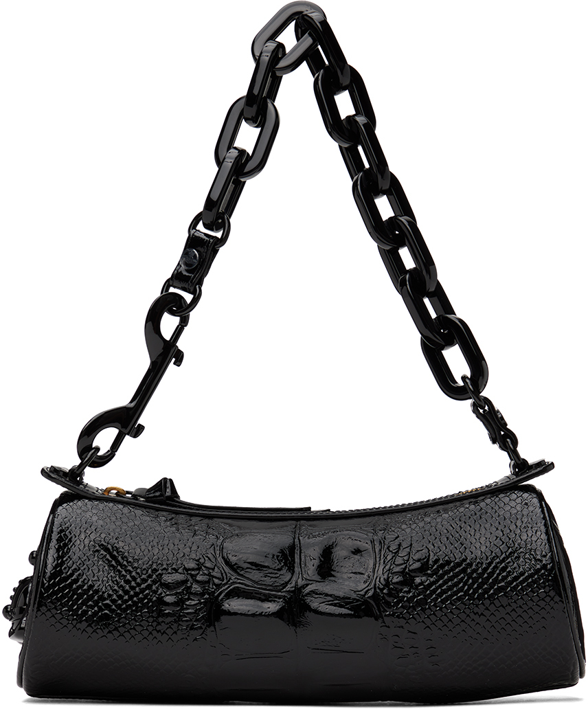 Vivienne Westwood Black Cindy Cylinder Bag In N401 Black Enamel Or