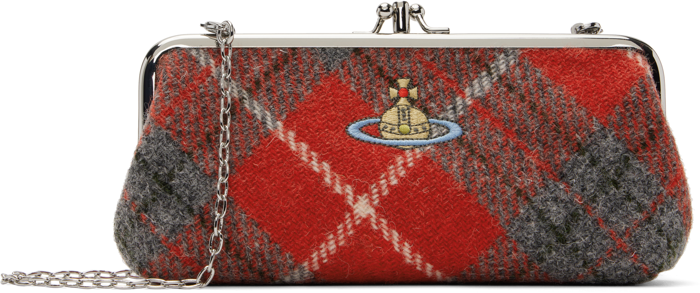 Shop Vivienne Westwood Red Double Frame Chain Bag In H206 Red