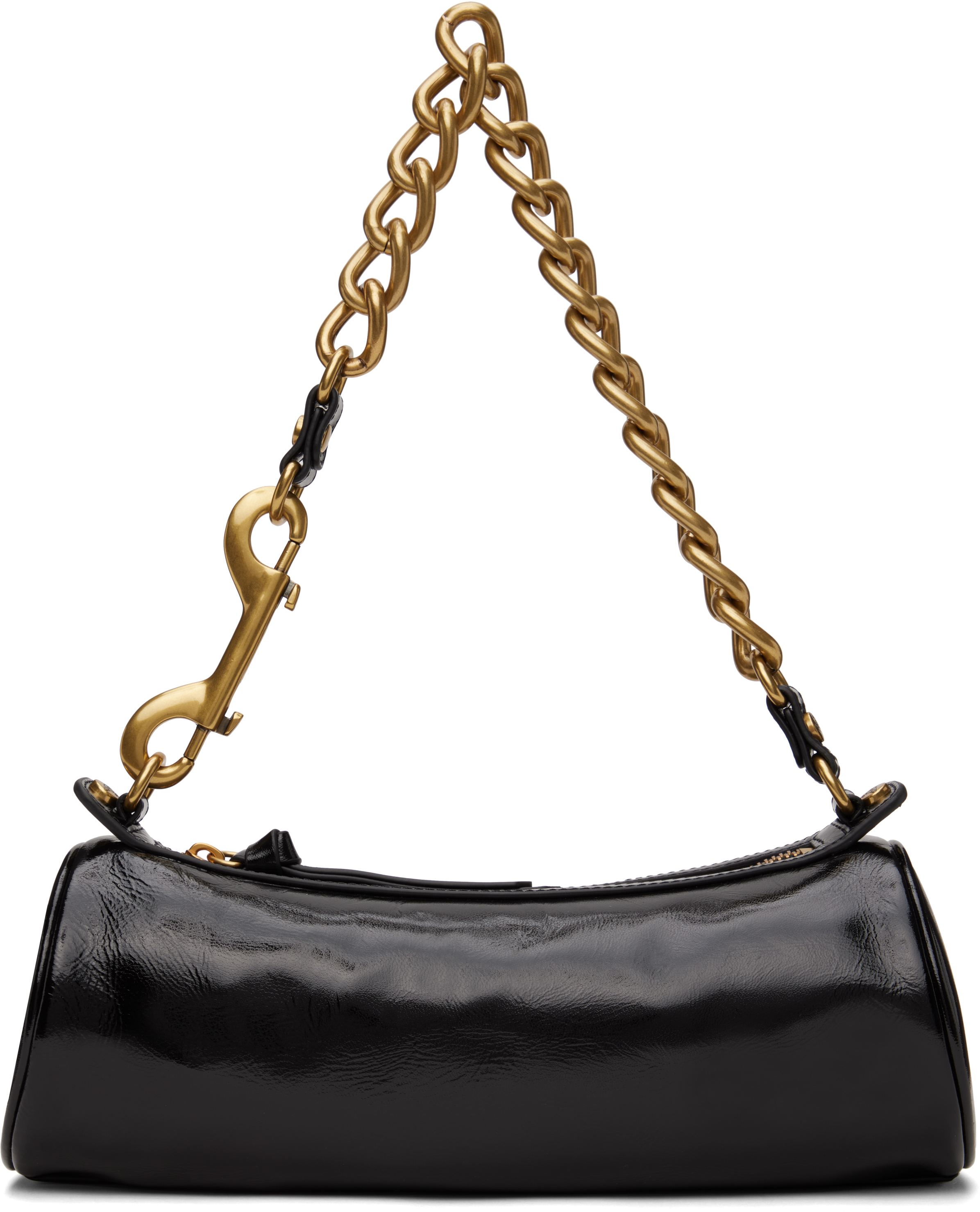 Shop Vivienne Westwood Black Cylinder Cindy Bag In N404 Black Inj Orb