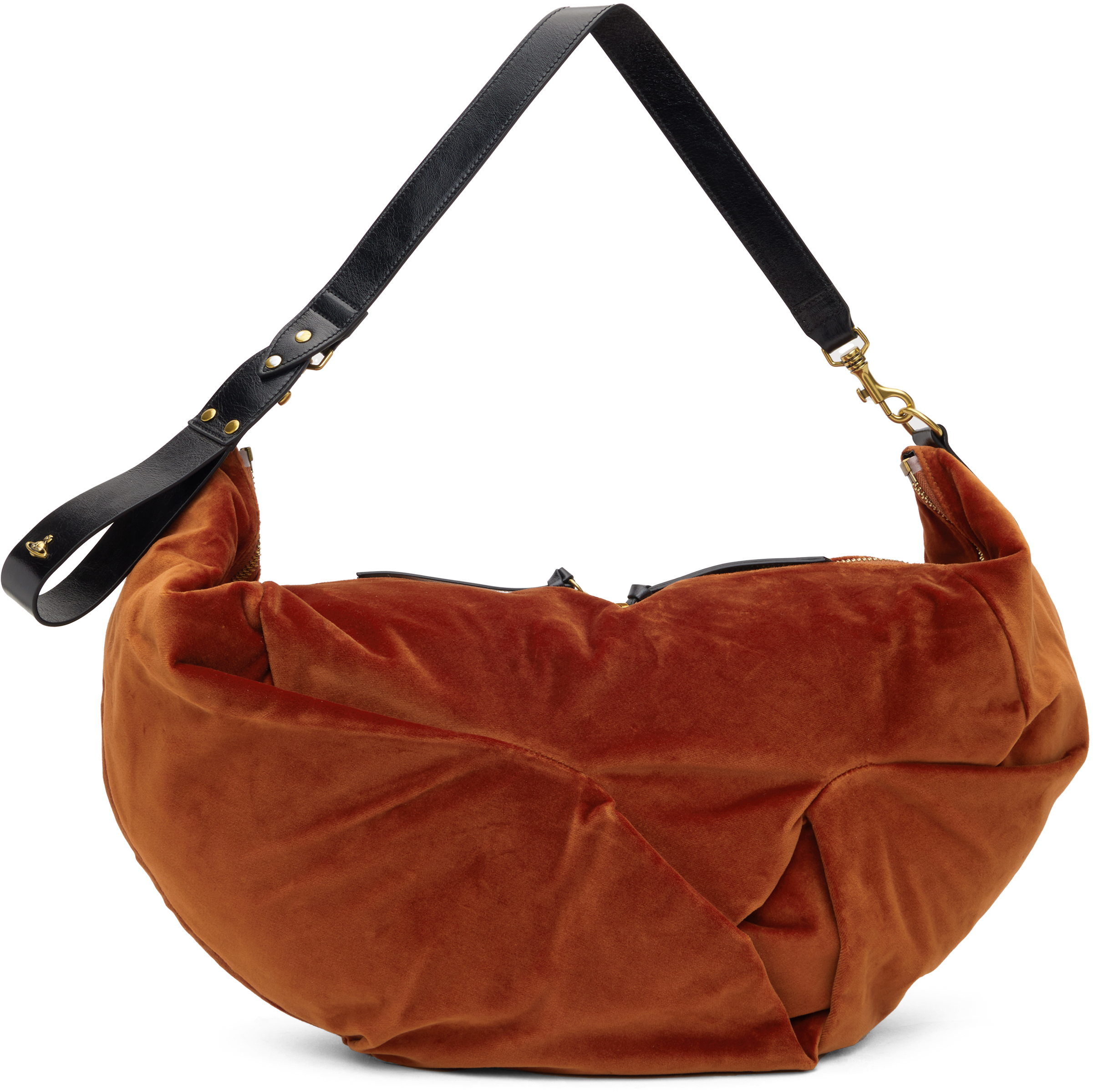 Shop Vivienne Westwood Orange Large Agnes Shoulder Bag In F410 Burnt Orange