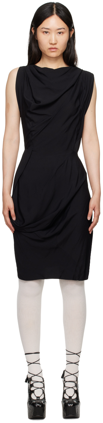 Shop Vivienne Westwood Black Fond Midi Dress In N401 Black