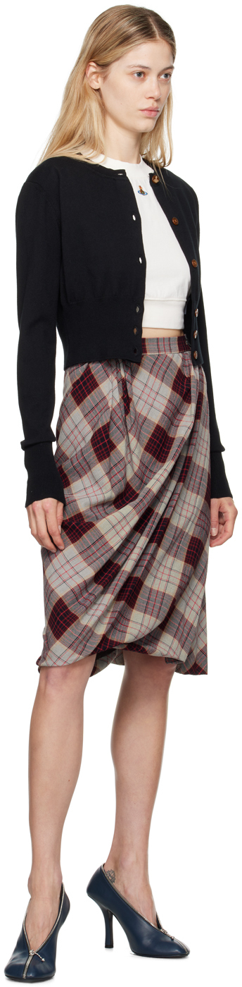 Vivienne Westwood Bea Black Cropped Cardigan With Round Neck And Front Orb Embroidery In Cotton Woman In N401 Black