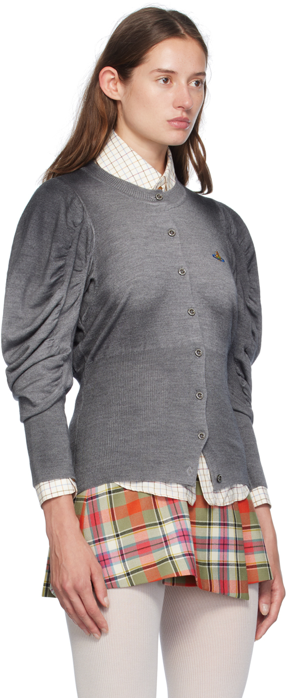 Vivienne Westwood Gray Eli Cardigan In P401 Grey/black