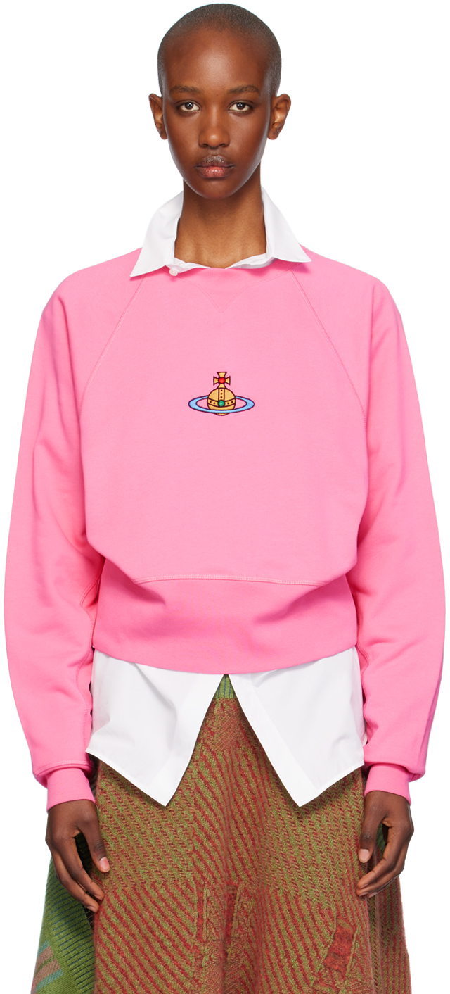 Shop Vivienne Westwood Pink Athletic Sweatshirt In G409 Pink