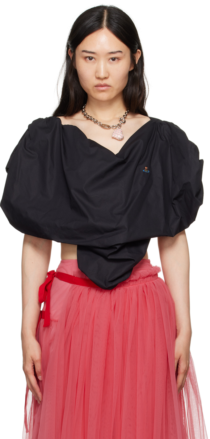 Shop Vivienne Westwood Black Heart Blouse In N401 Black