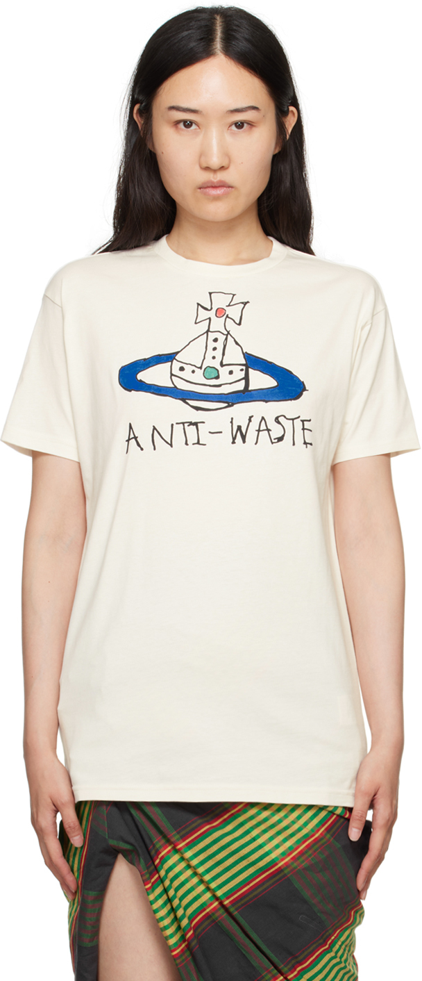 Shop Vivienne Westwood Off-white 'anti-waste' T-shirt In A407 White