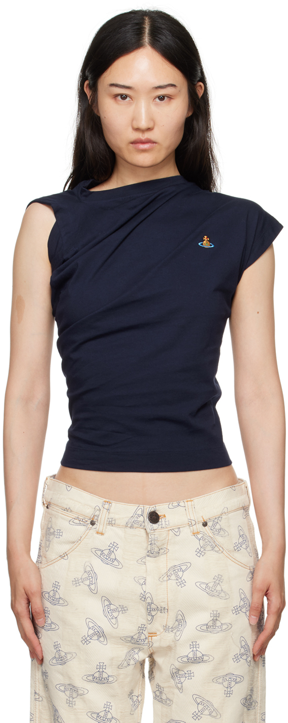 Shop Vivienne Westwood Navy Hebo T-shirt In K410 Navy