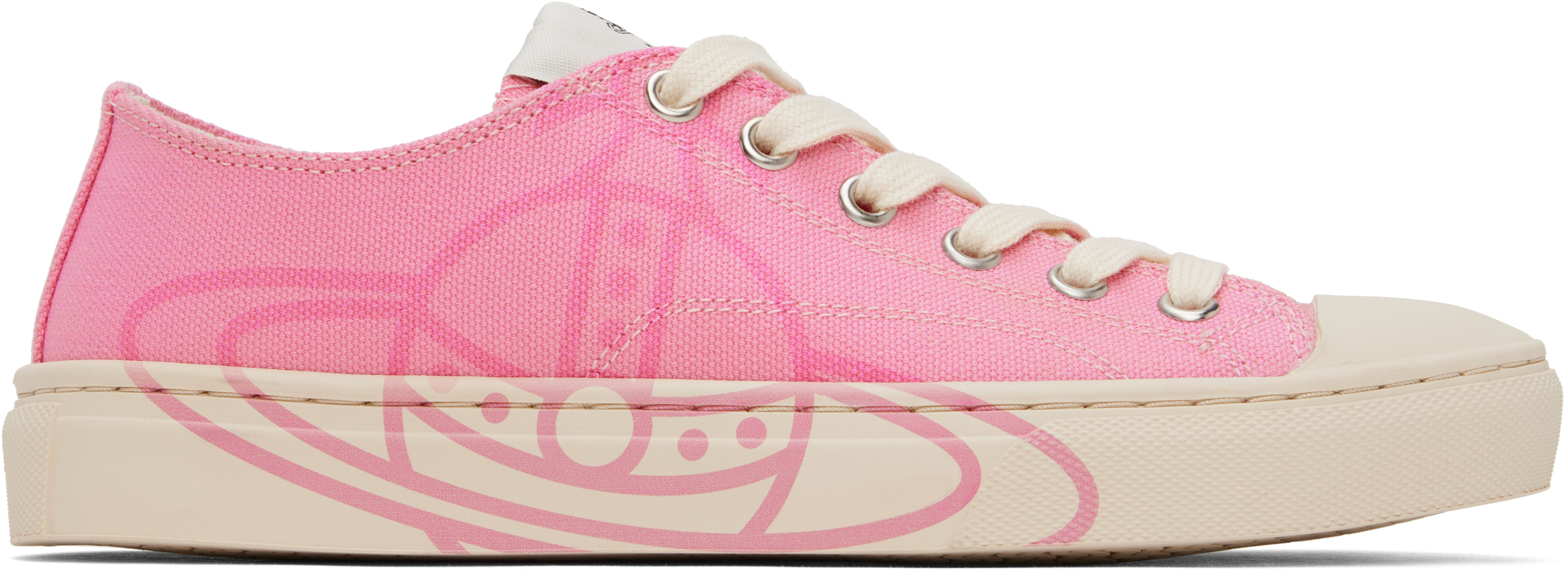 Shop Vivienne Westwood Pink Low Top Plimsoll Sneakers In G404 Sex Pink