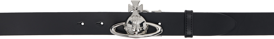 Shop Vivienne Westwood ブラック Orb Buckle ベルト In Aw24-n401