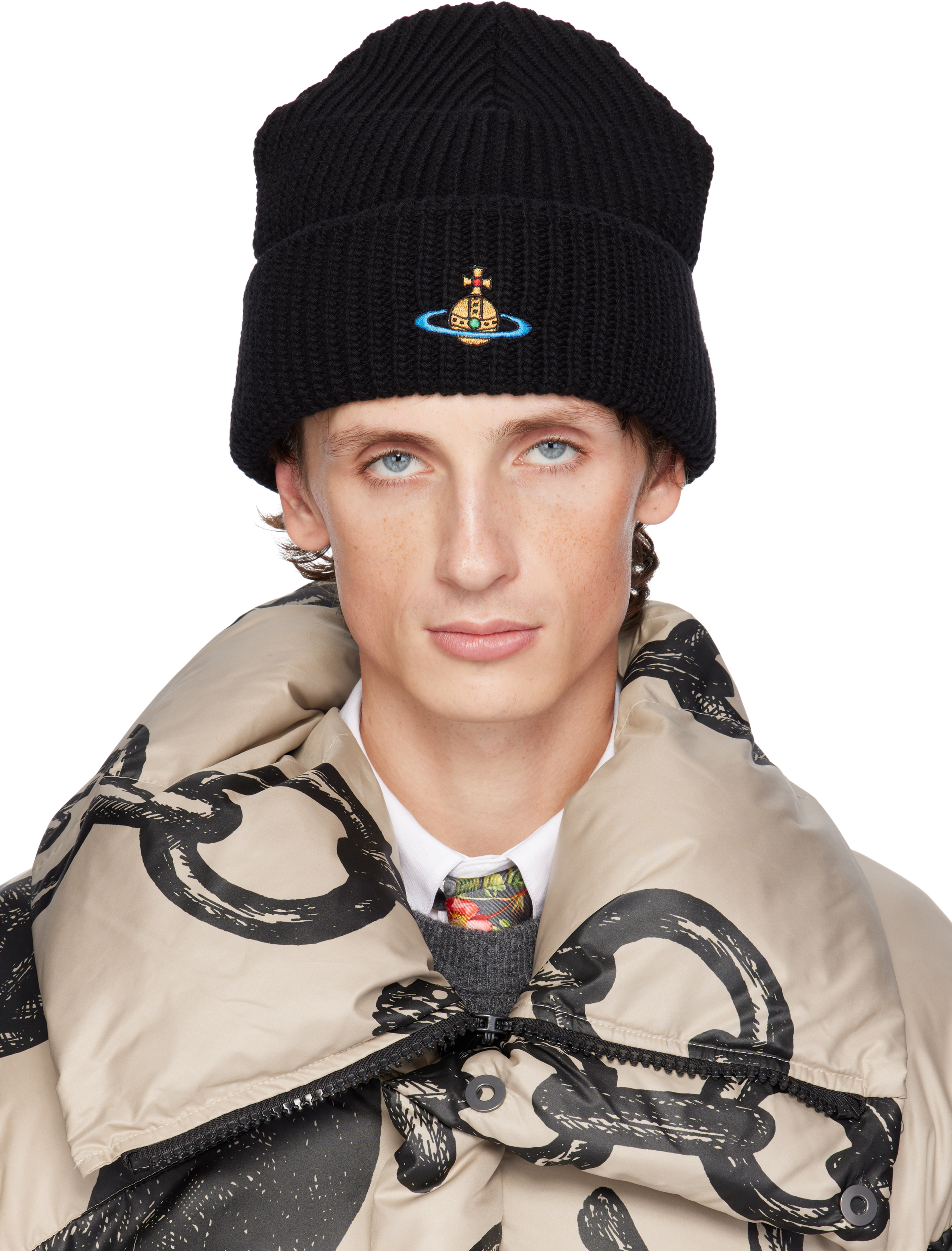 VIVIENNE WESTWOOD BLACK SPORTY BEANIE 