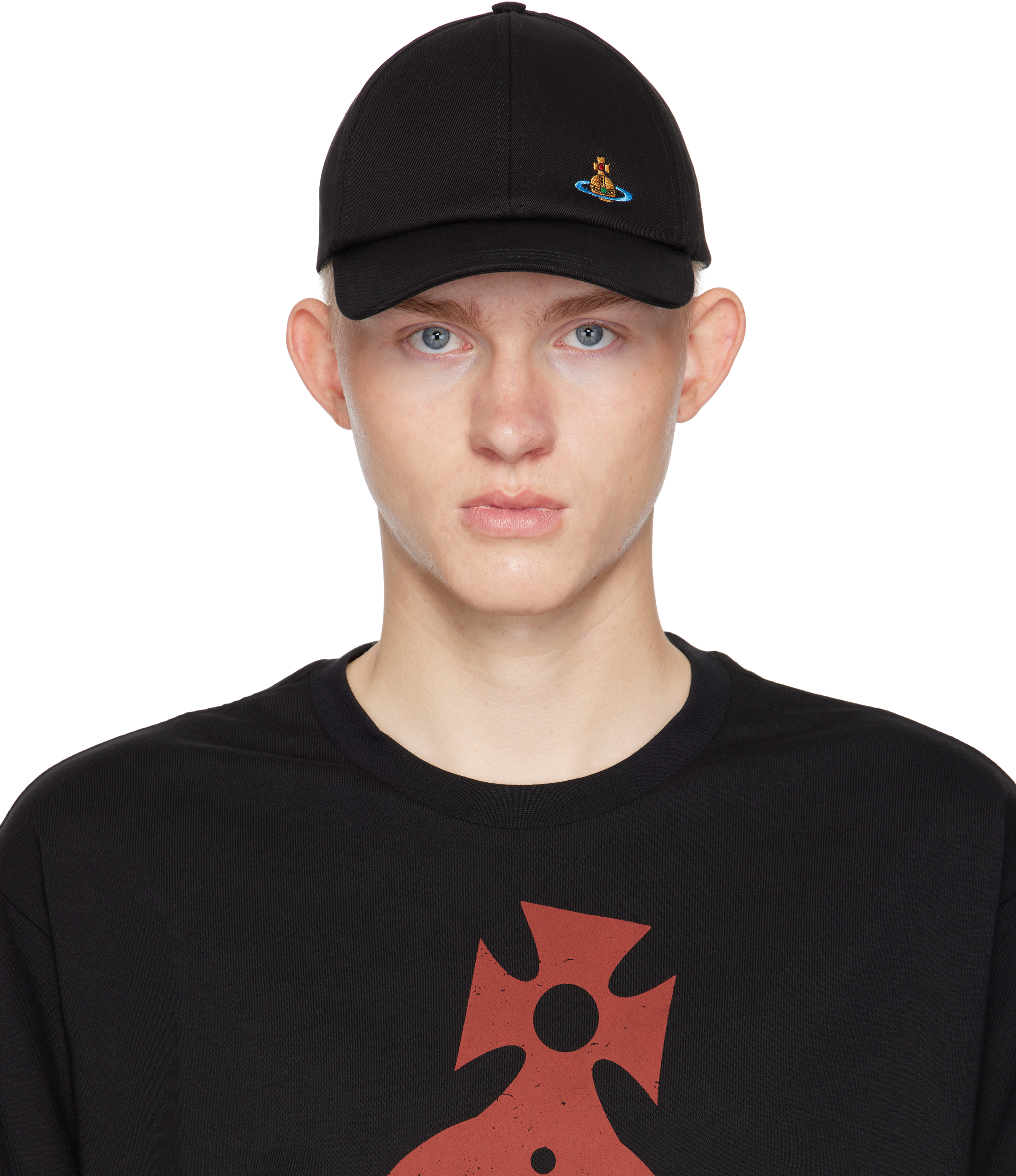 Shop Vivienne Westwood Black Baseball Cap In Aw24-n401