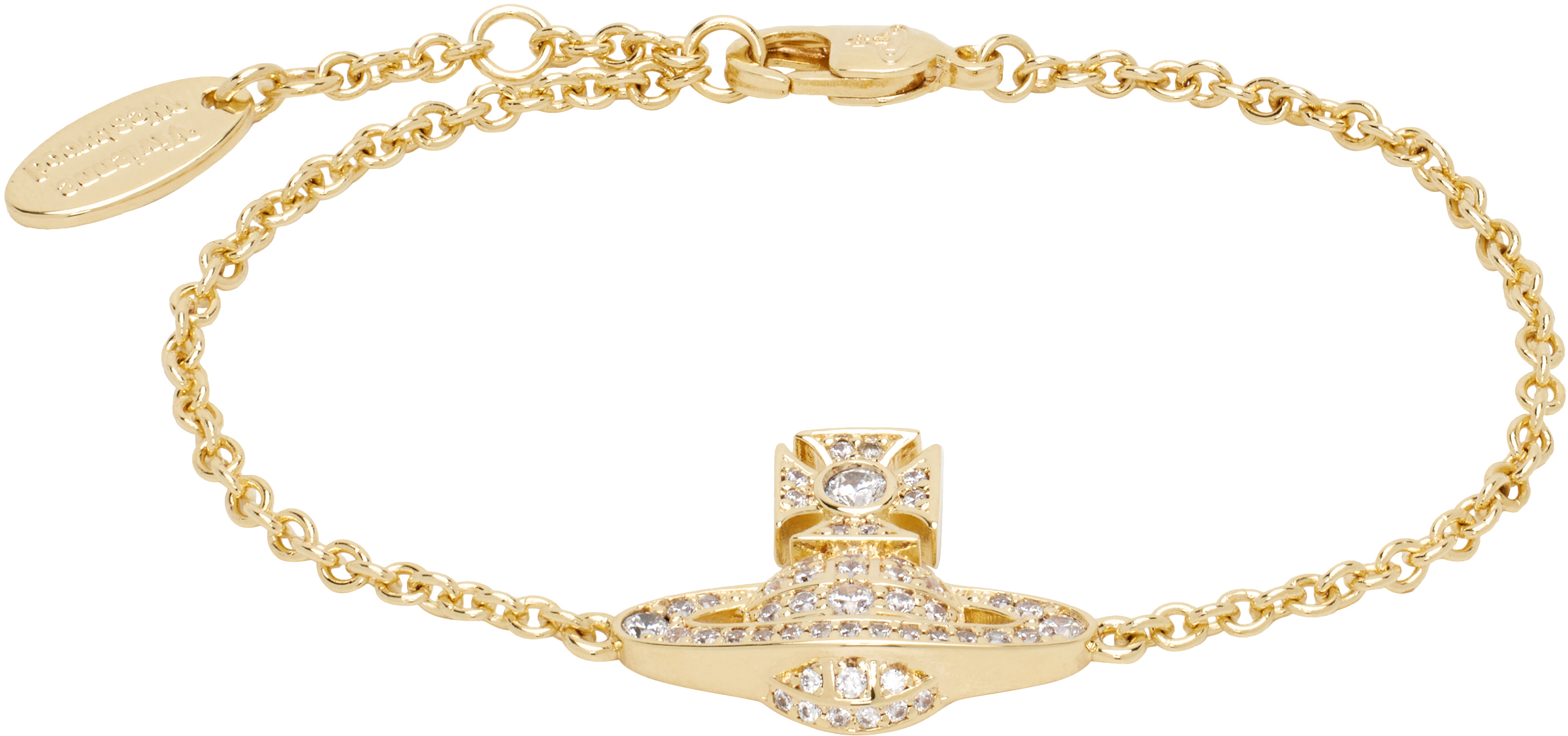 VIVIENNE WESTWOOD GOLD CARMELA BAS RELIEF BRACELET 