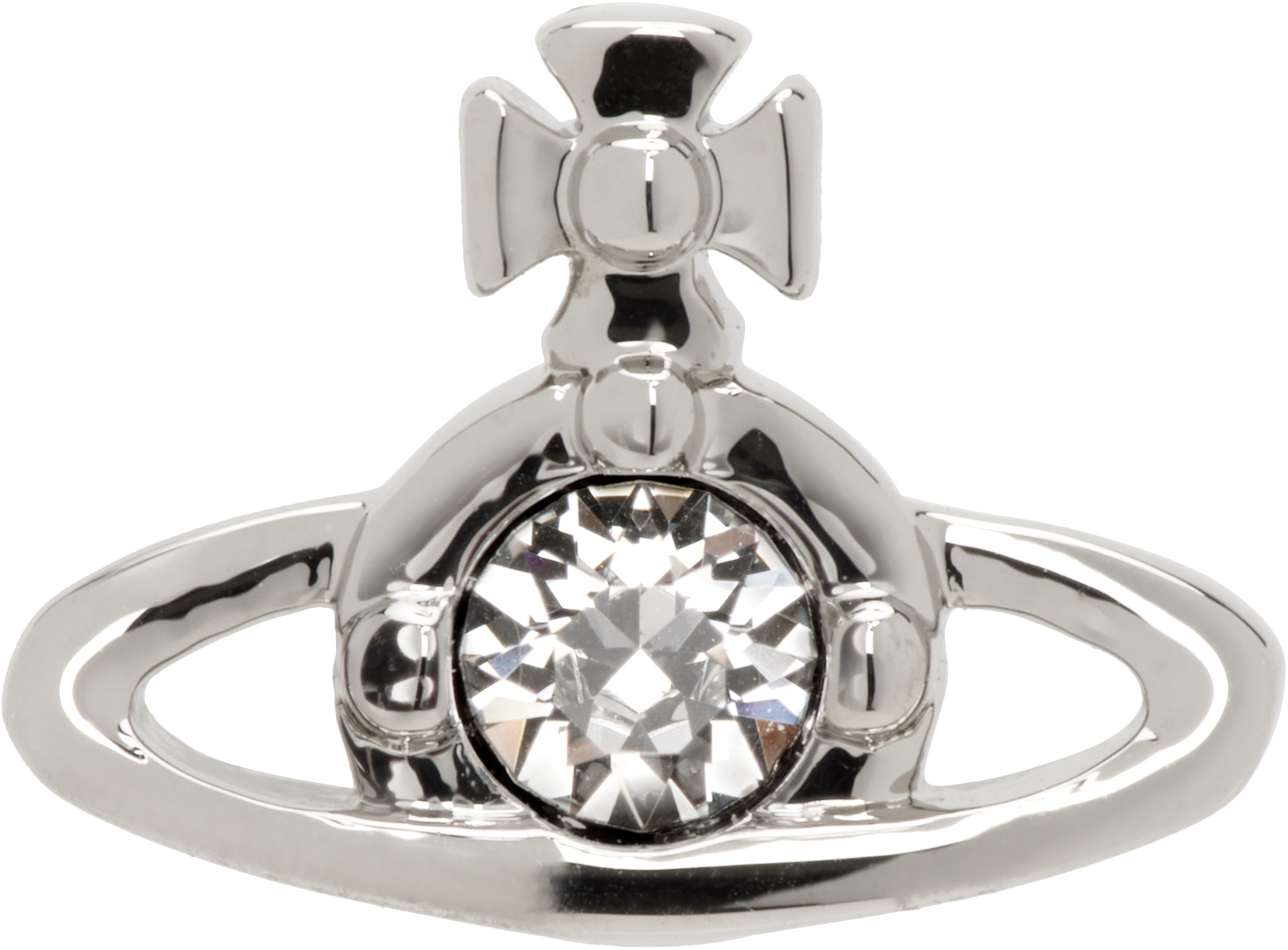 Shop Vivienne Westwood Silver Nano Solitaire Single Stud Earring In Platinum