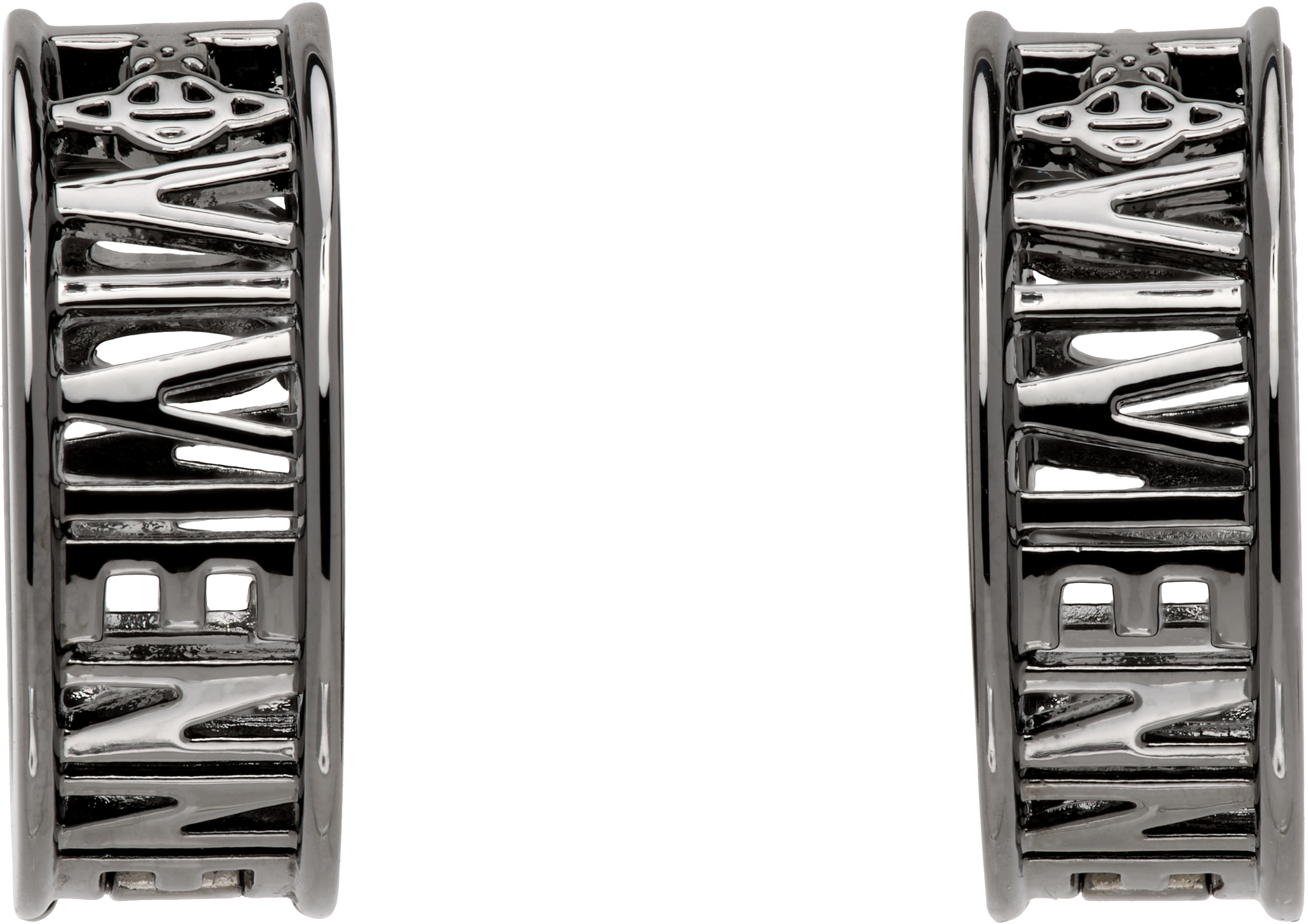 Shop Vivienne Westwood Gunmetal Westminster Earrings In Ruthenium