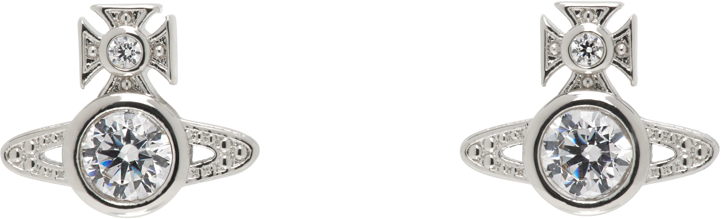 Vivienne Westwood Silver London Orb Earrings In Metallic