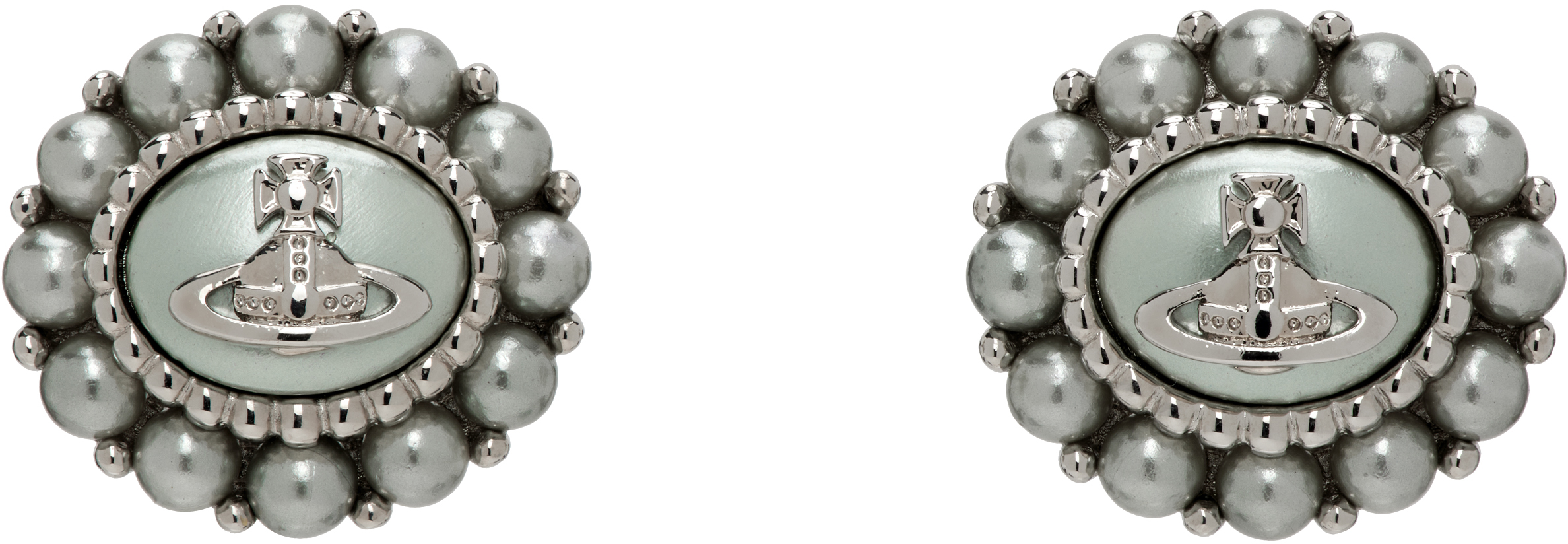 Shop Vivienne Westwood Silver Small Amaya Earrings In Aw24-p510