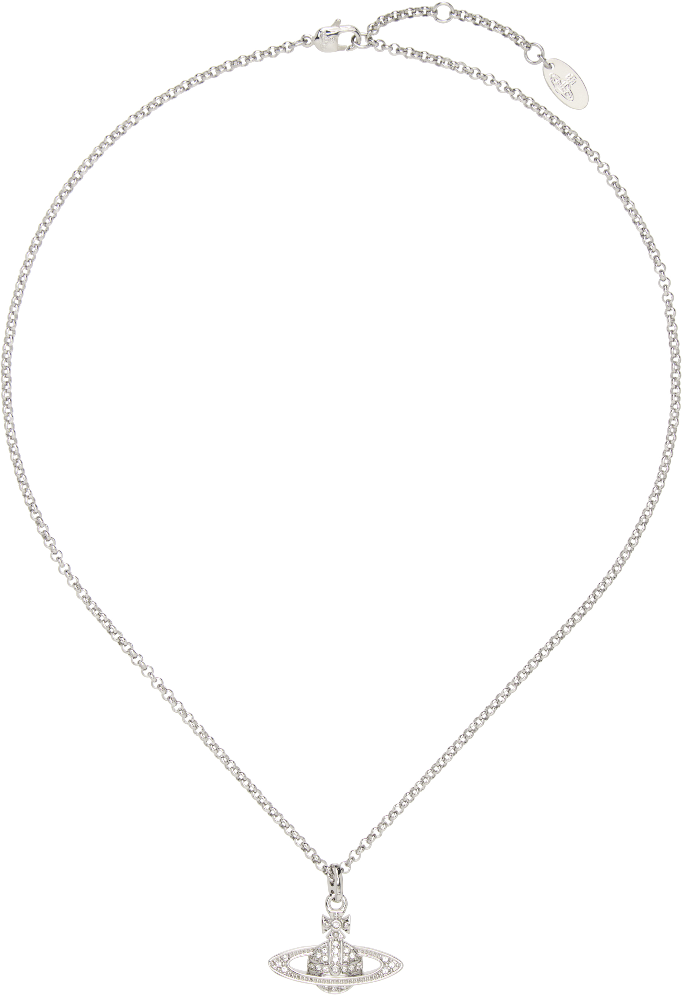 VIVIENNE WESTWOOD SILVER MINI BAS RELIEF PENDANT NECKLACE 