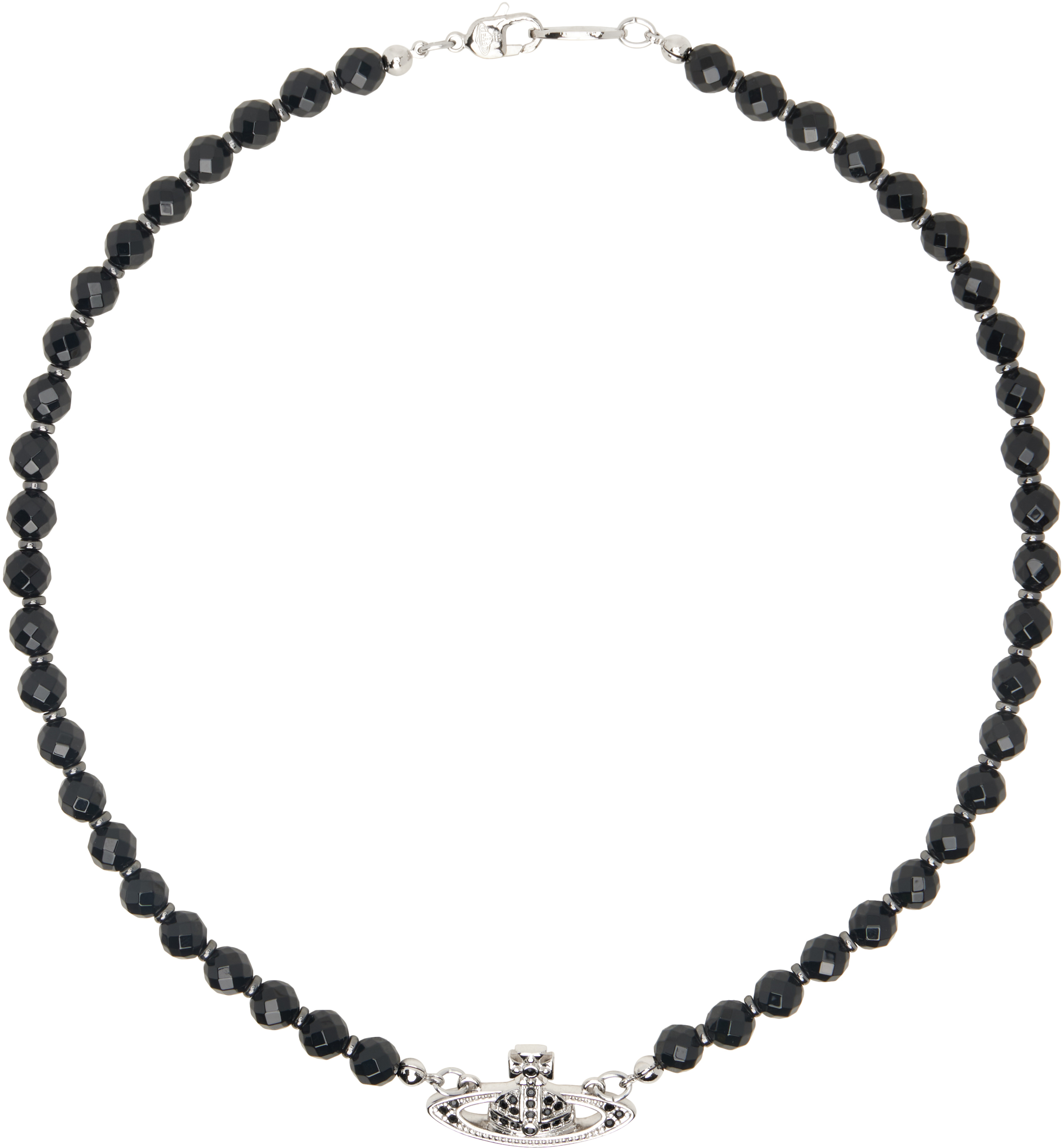 Silver & Black Messaline Choker