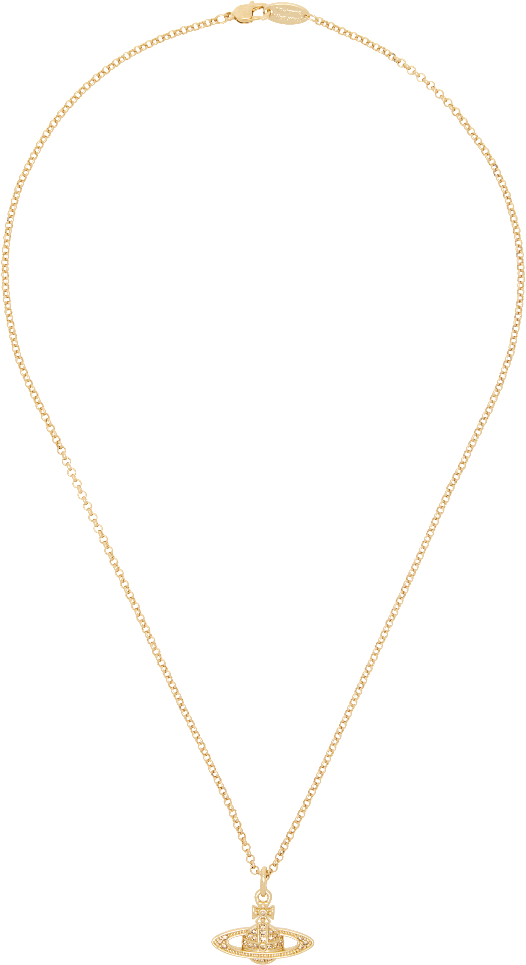 Shop Vivienne Westwood Gold Mini Bas Relief Orb Pendant Necklace