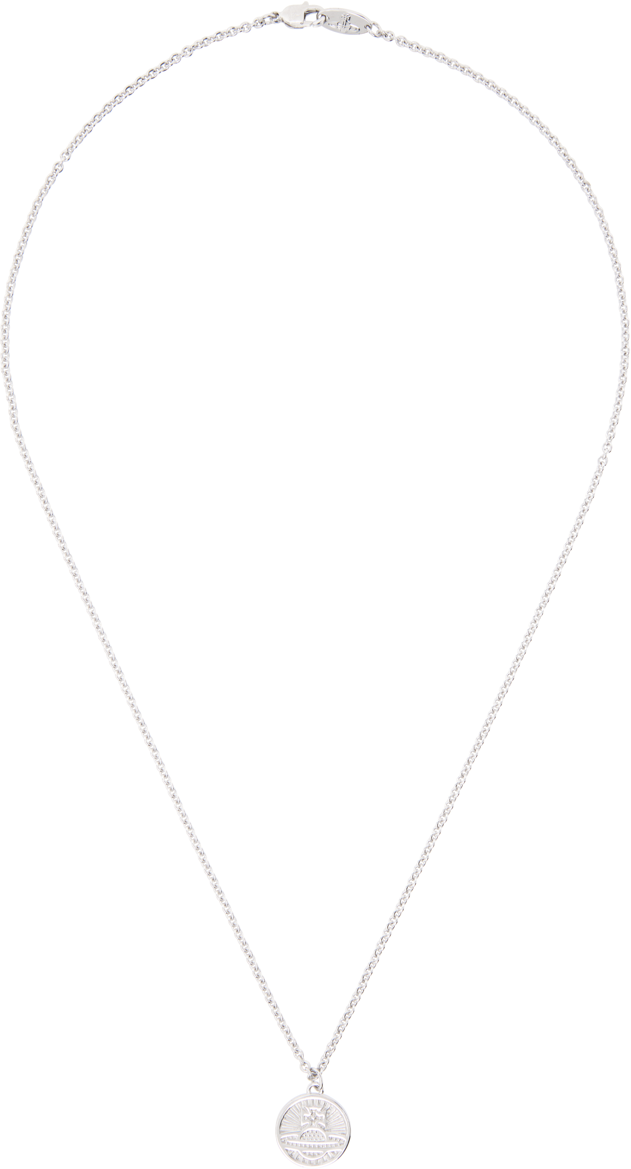 Shop Vivienne Westwood Silver Richmond Pendant Necklace In Rhodium