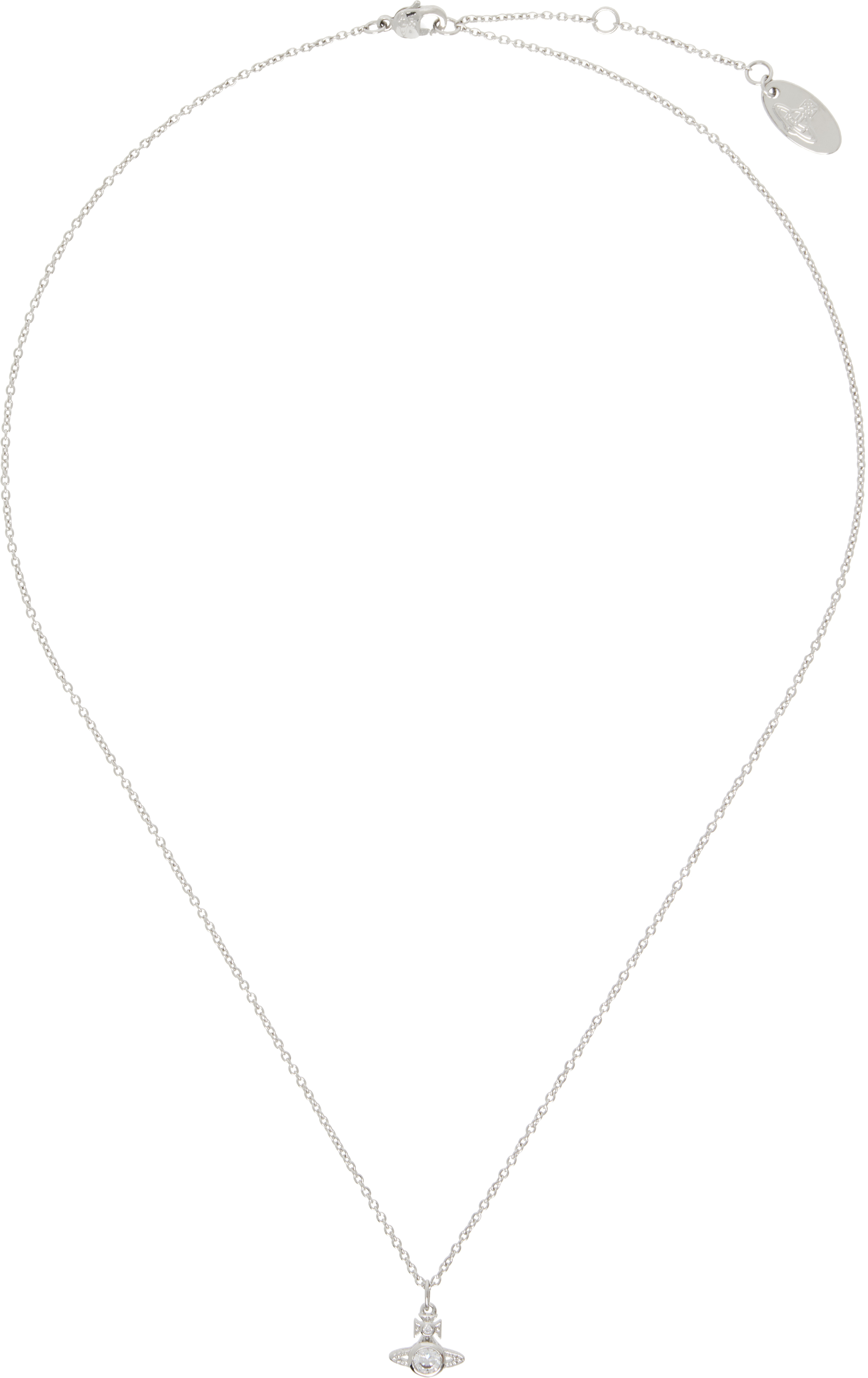 Shop Vivienne Westwood Silver London Orb Pendant Necklace In Ss22-p102