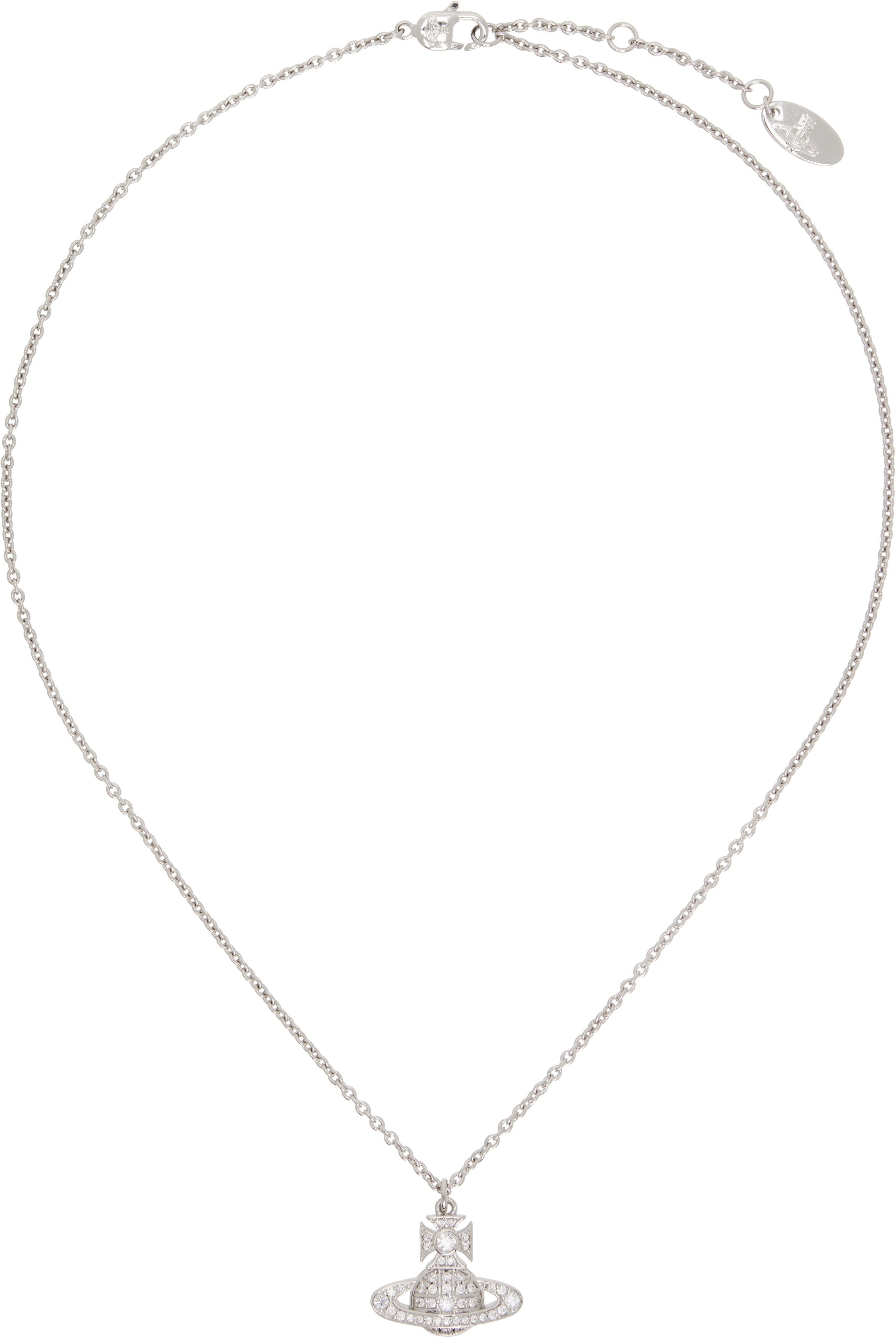 Shop Vivienne Westwood Silver Carmelo Bas Relief Pendant Necklace In Aw23-p102