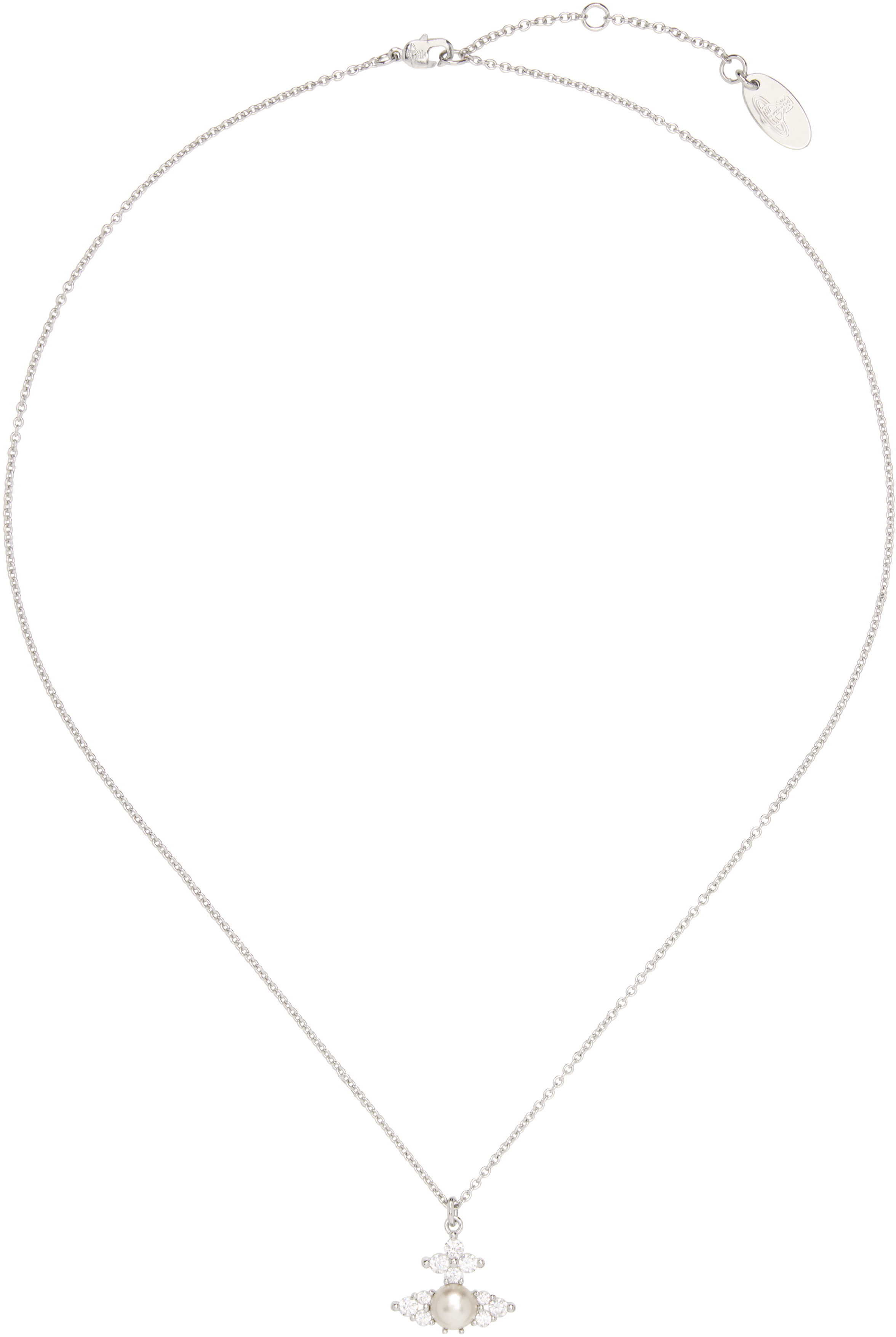 VIVIENNE WESTWOOD SILVER FEADORA PENDANT NECKLACE 