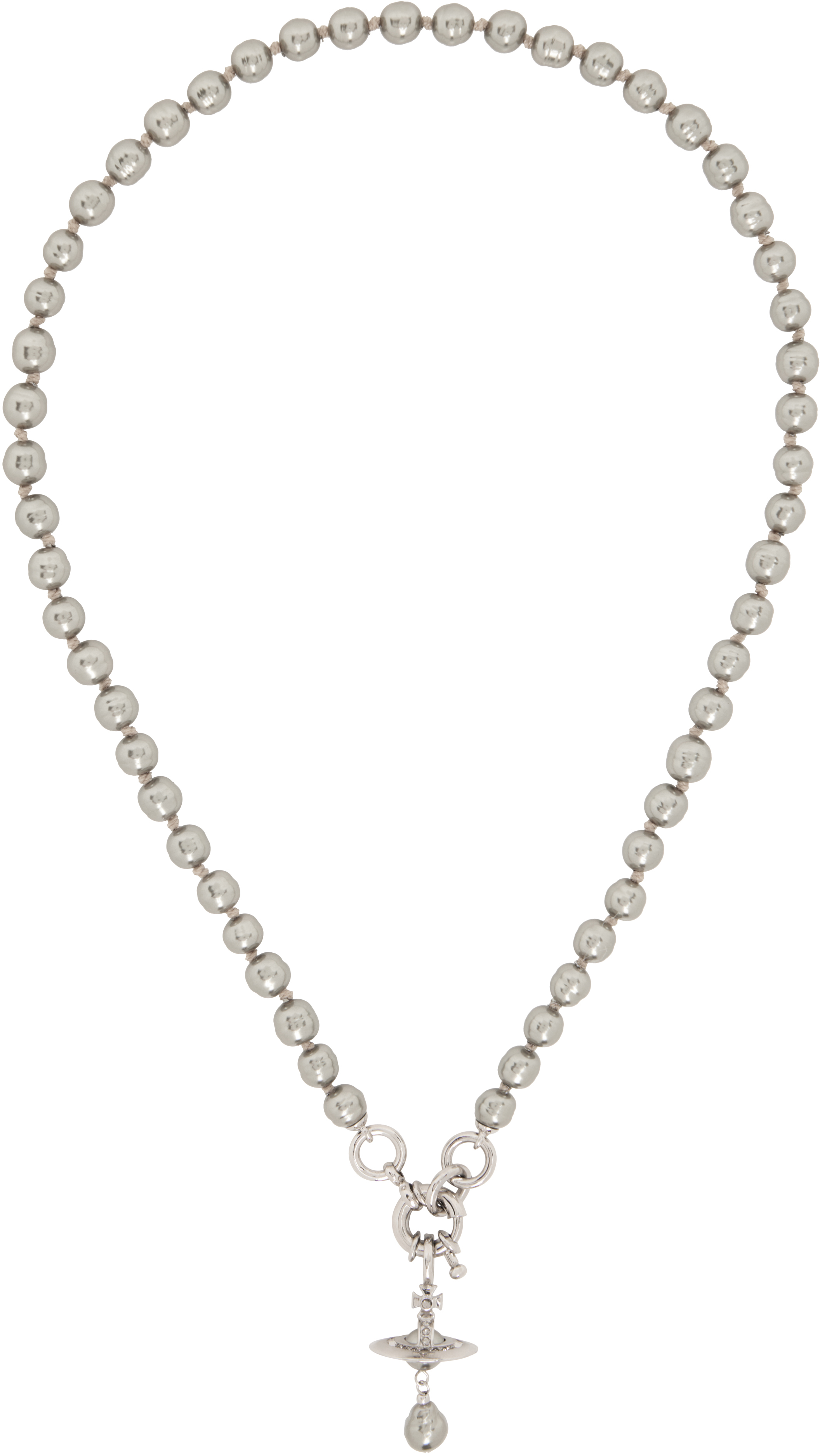 Shop Vivienne Westwood Gunmetal Aleksa Necklace In Aw24-p493