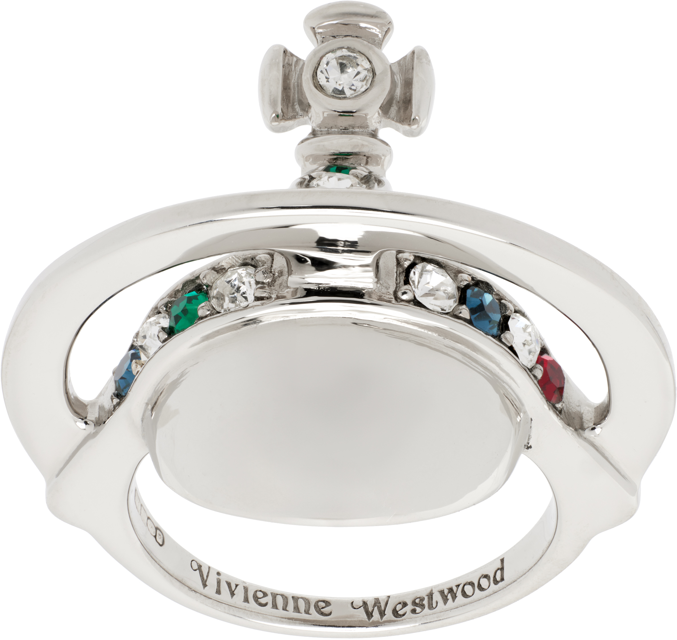 VIVIENNE WESTWOOD SILVER SOLID ORB RING 