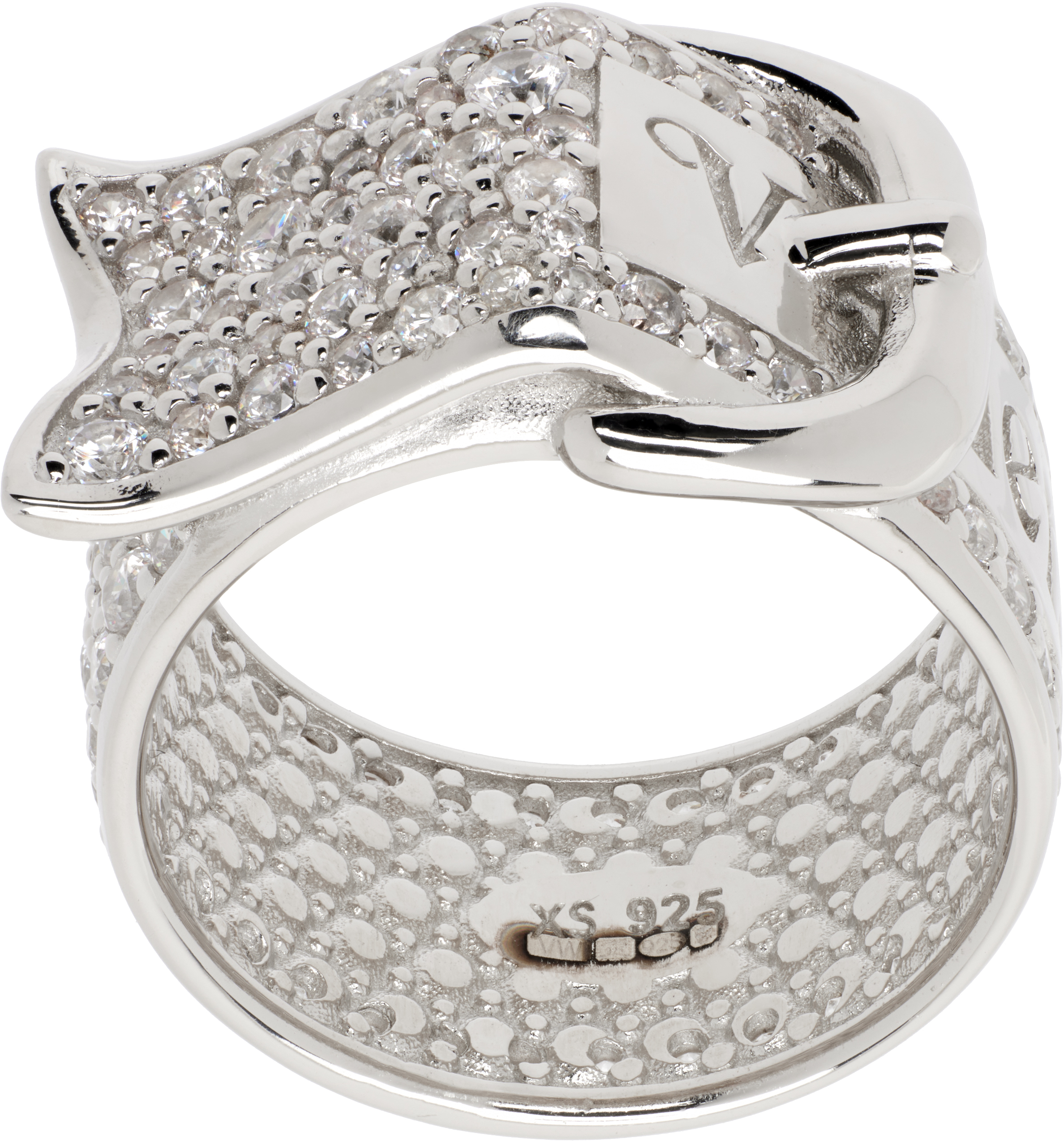 Vivienne Westwood: Silver Pave Belt Ring | SSENSE