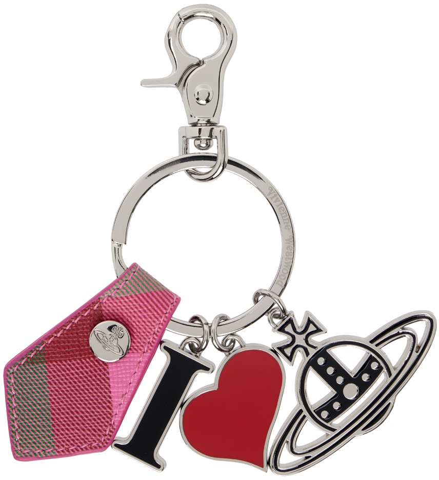 Shop Vivienne Westwood Silver & Multicolor I Love Orb Keychain In Aw24-g301