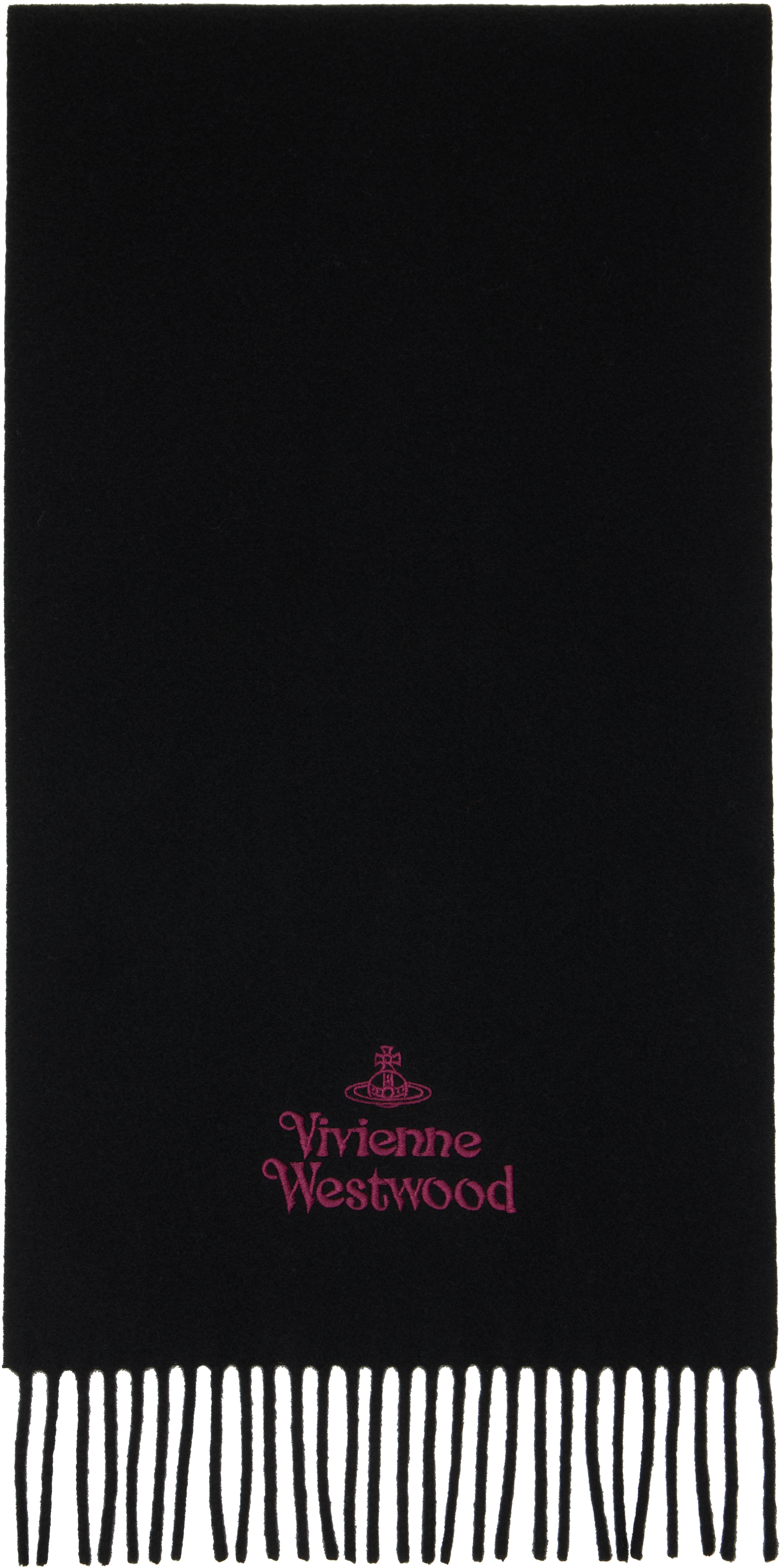 Black Embroidered Scarf by Vivienne Westwood on Sale