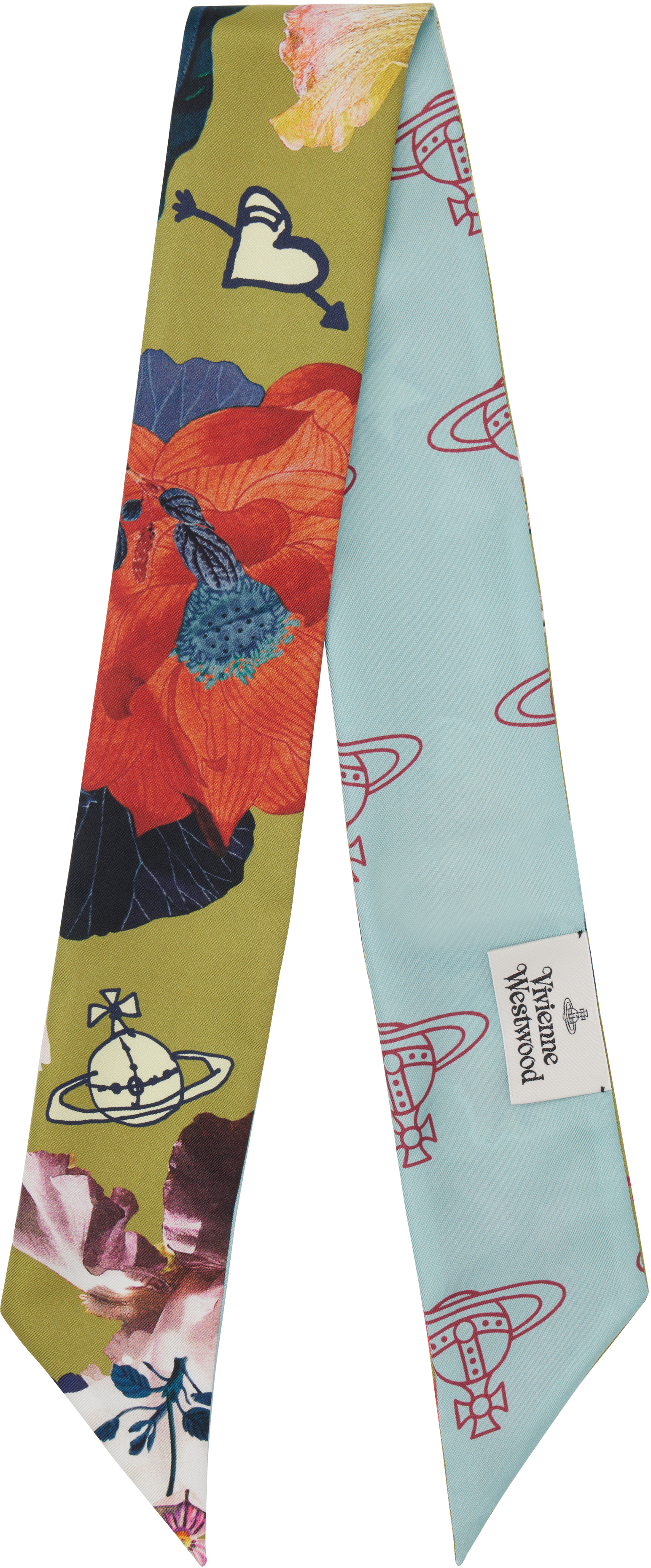 Shop Vivienne Westwood Green & Blue Twilly Scarf In Aw24-d404