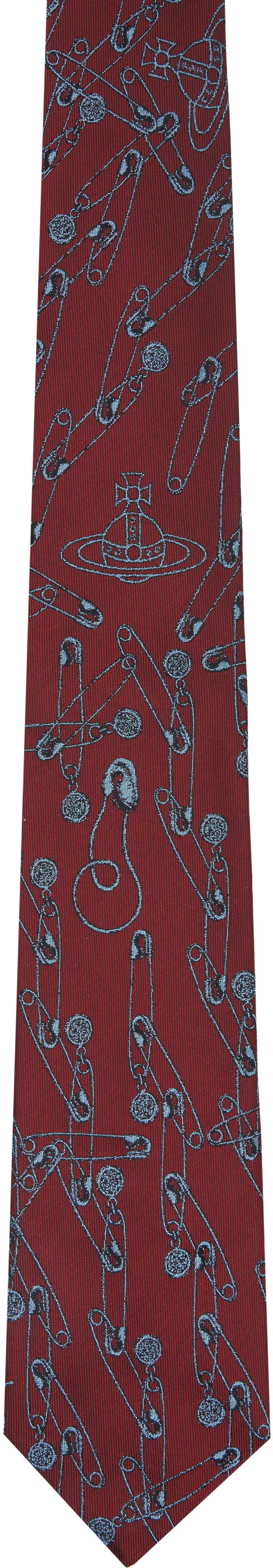 Burgundy Safety Pin Tie