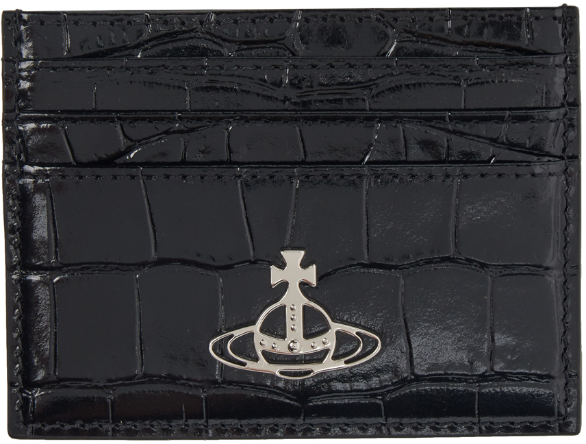 Shop Vivienne Westwood ブラック フラット カードケース In N401 Black