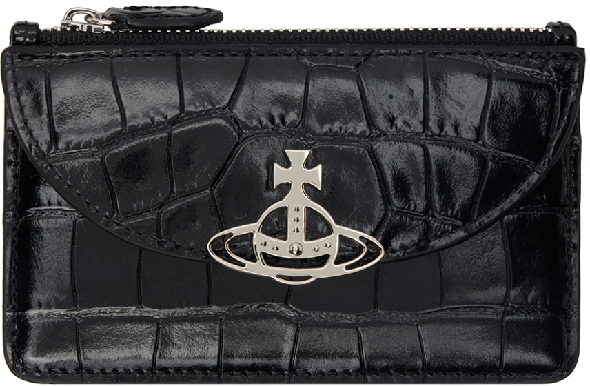 Shop Vivienne Westwood ブラック Half Moon カードケース In N401 Black