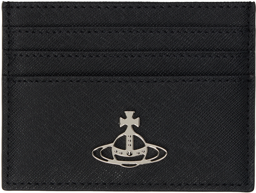 Black Flat Saffiano Card Holder