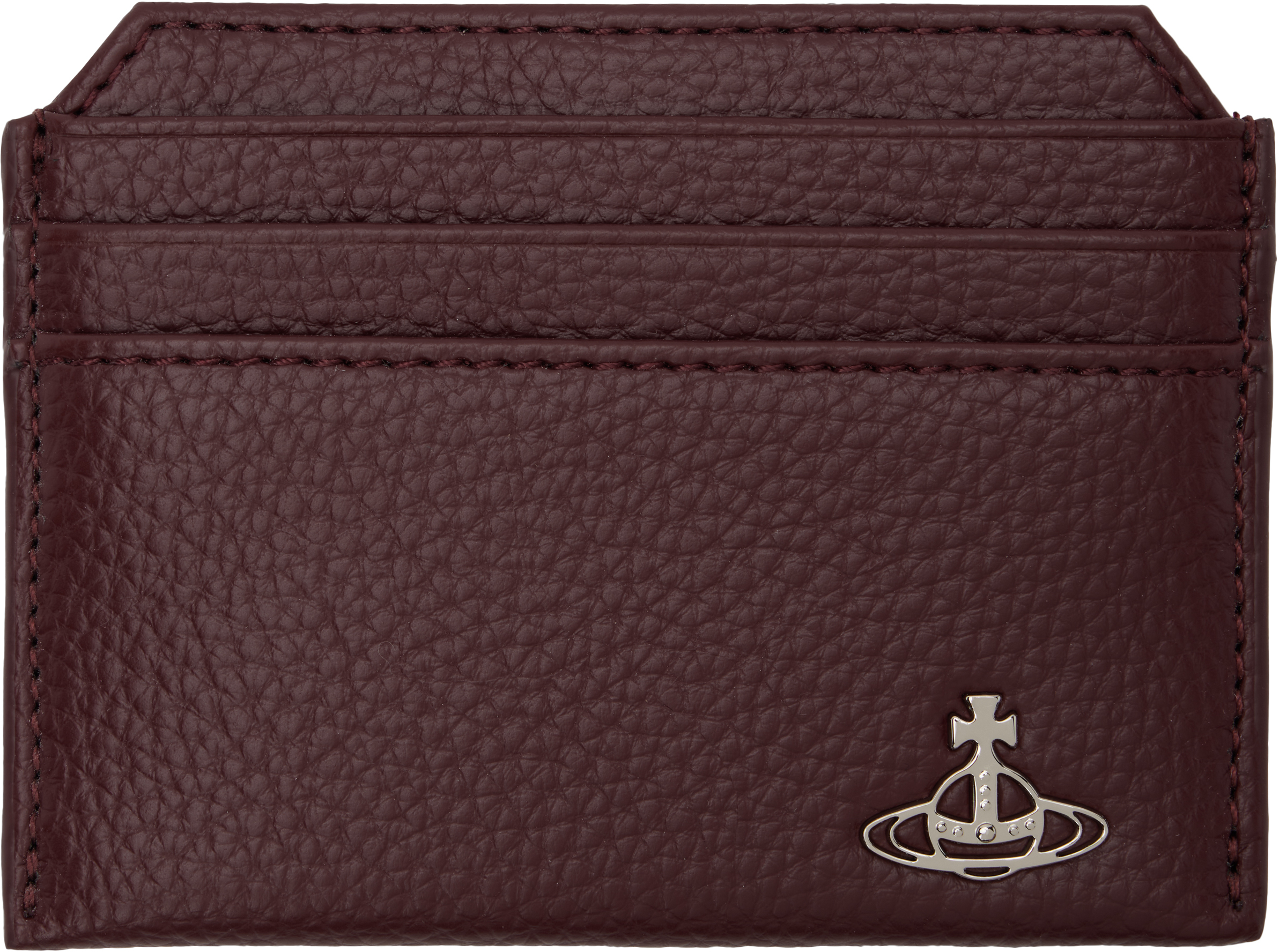 Shop Vivienne Westwood Burgundy Slim Card Holder In Aw24-i401