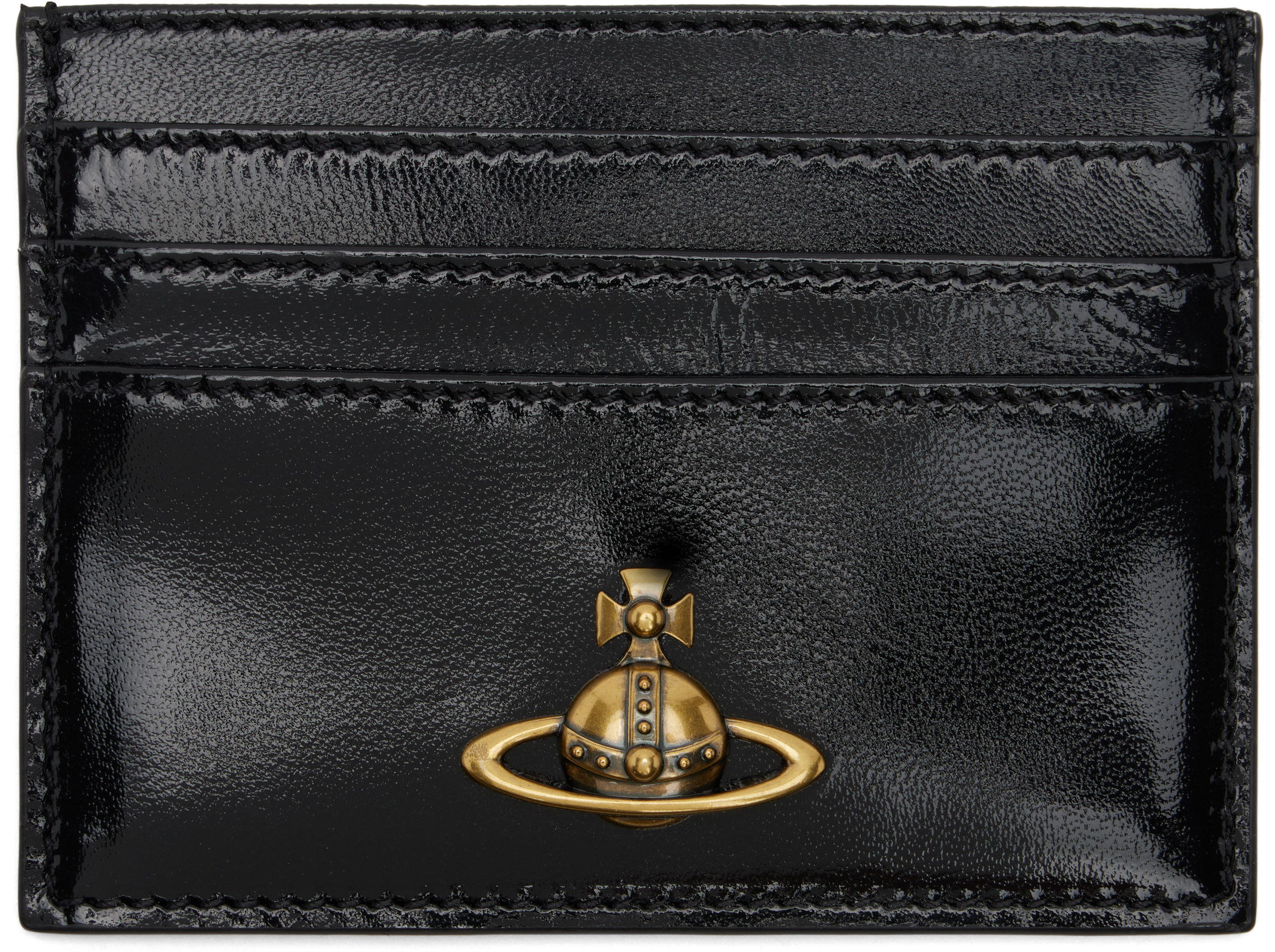 VIVIENNE WESTWOOD BLACK FLAT CARD HOLDER 