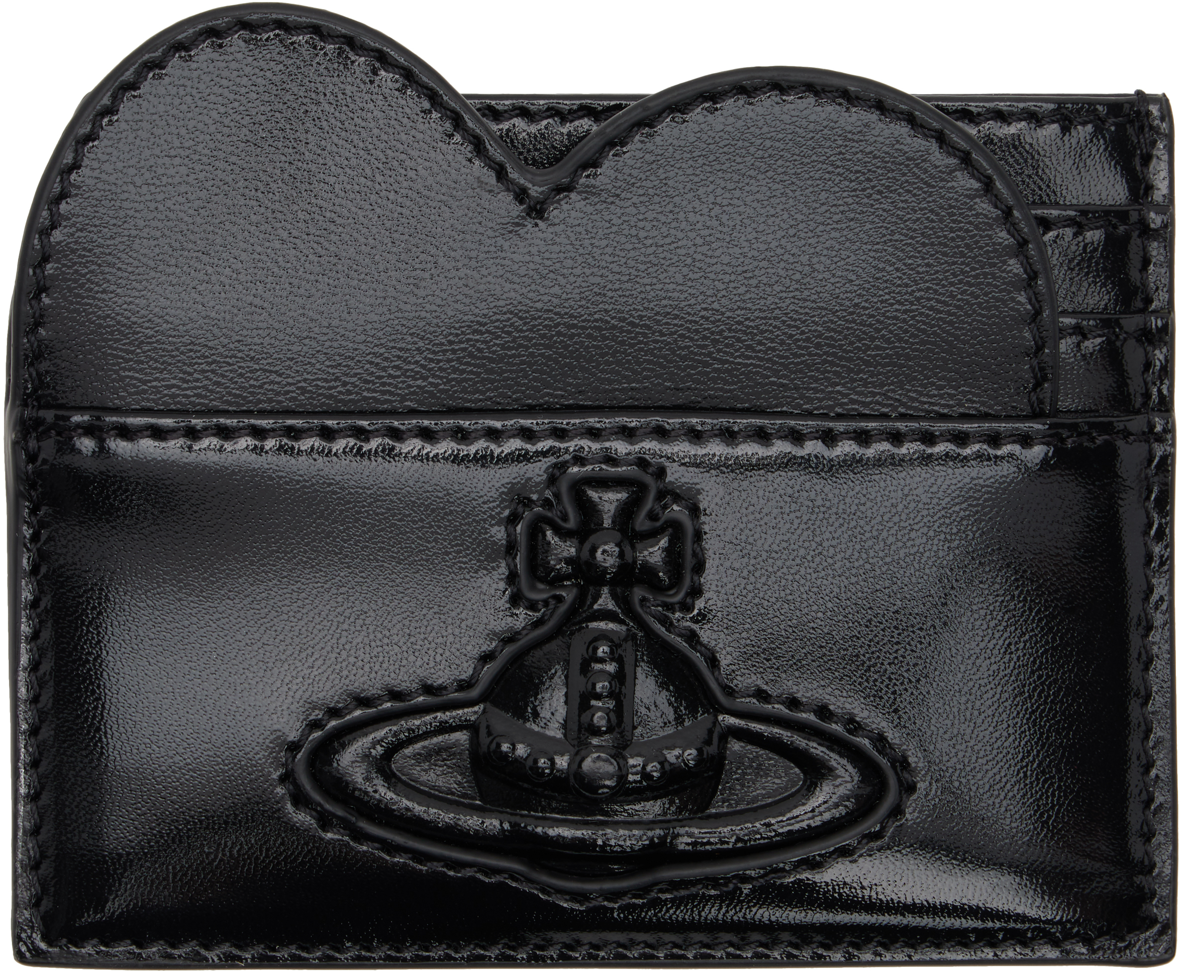 Shop Vivienne Westwood Black Heart Card Holder In Aw24-n404