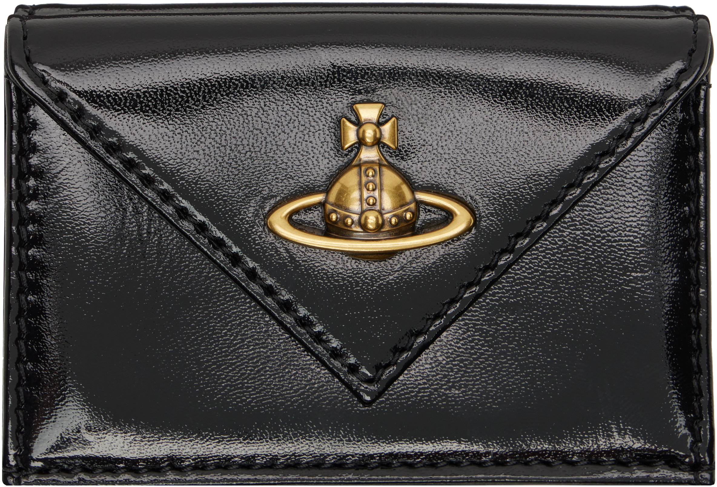 Shop Vivienne Westwood Black Envelope Billfold Wallet In Aw24-n405