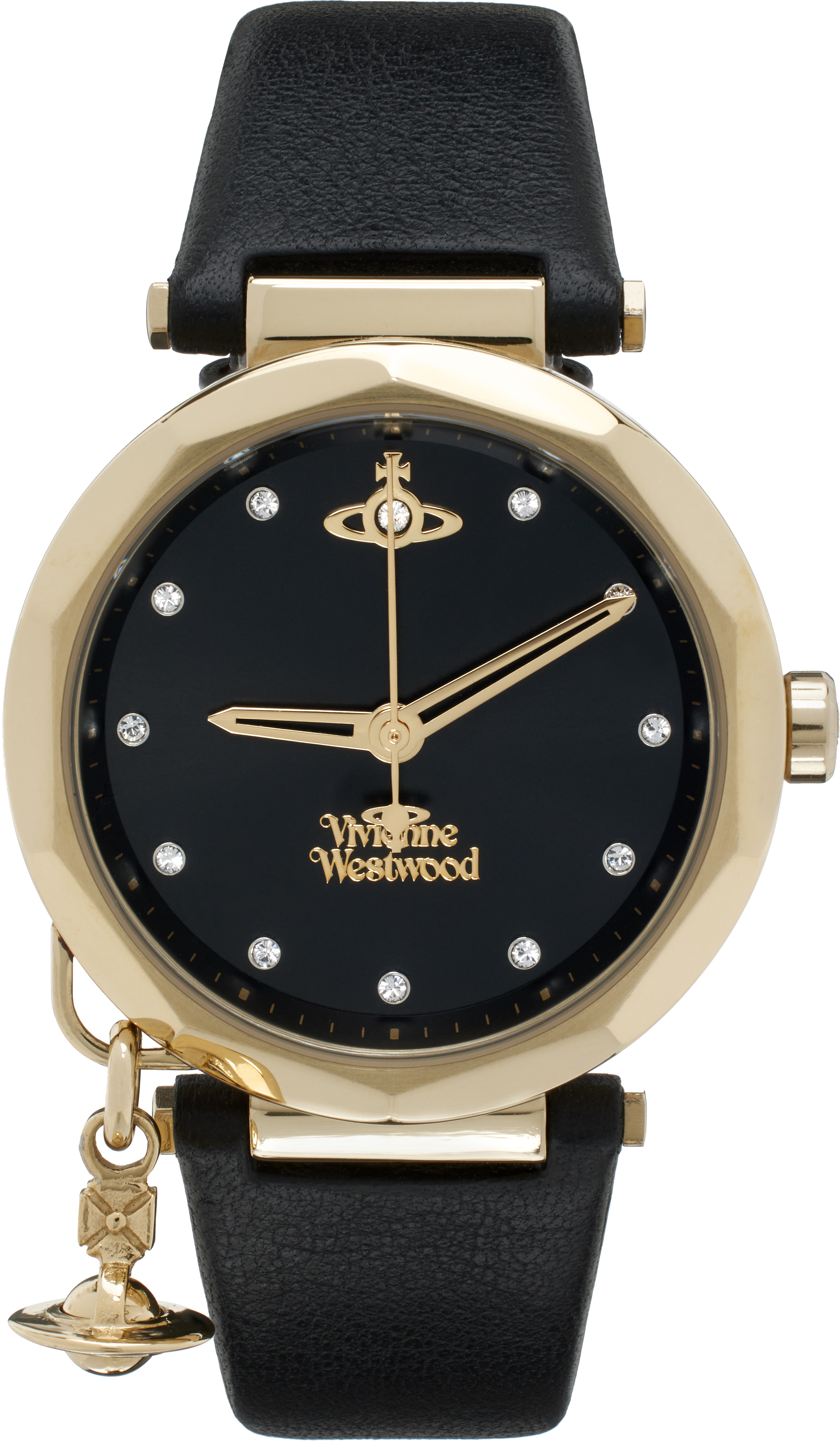 Vivienne Westwood ブラック＆ゴールド Poplar 腕時計 In Black & Gold