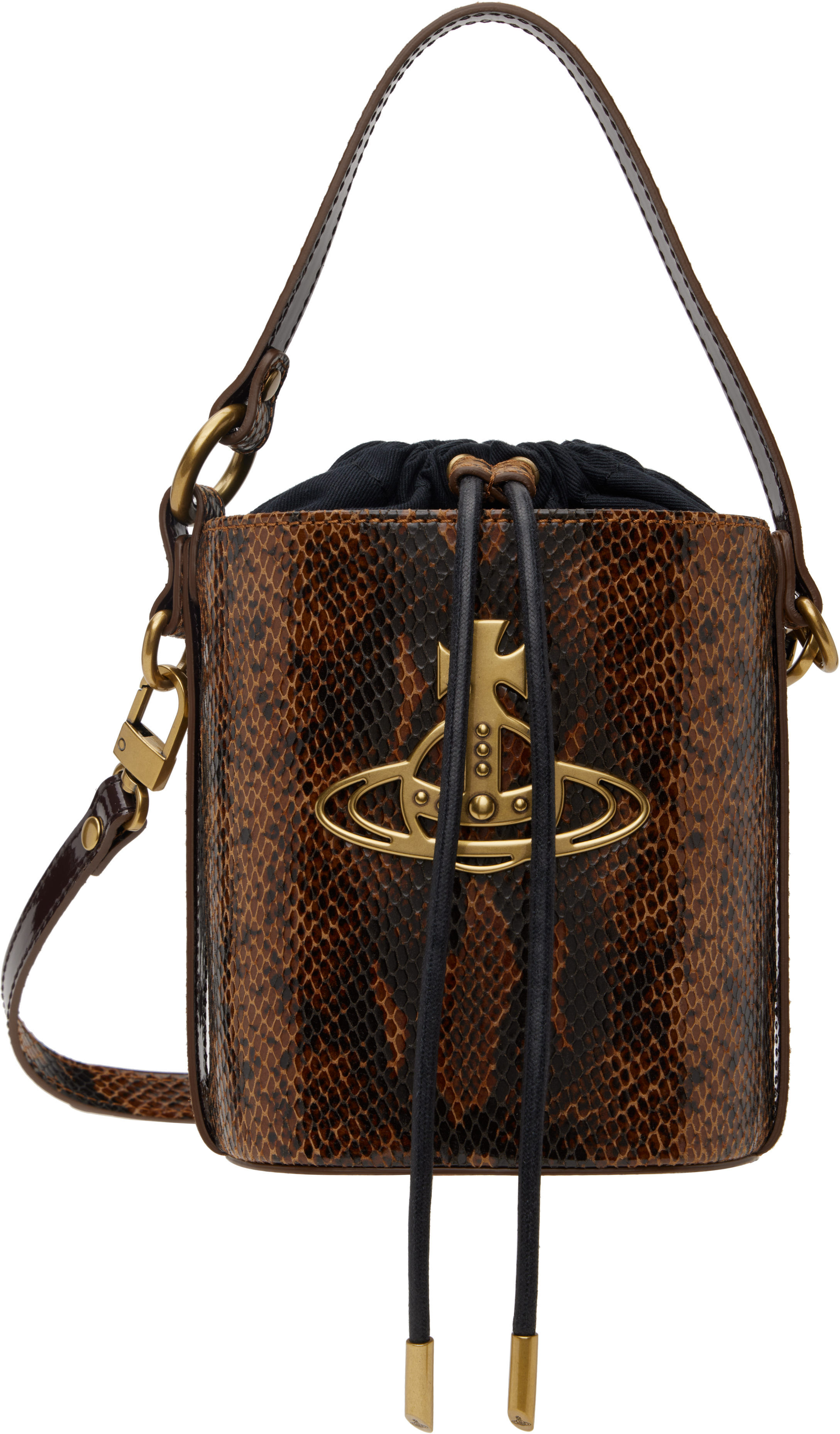 Shop Vivienne Westwood Brown Daisy Drawstring Bucket Bag In Aw24-c206